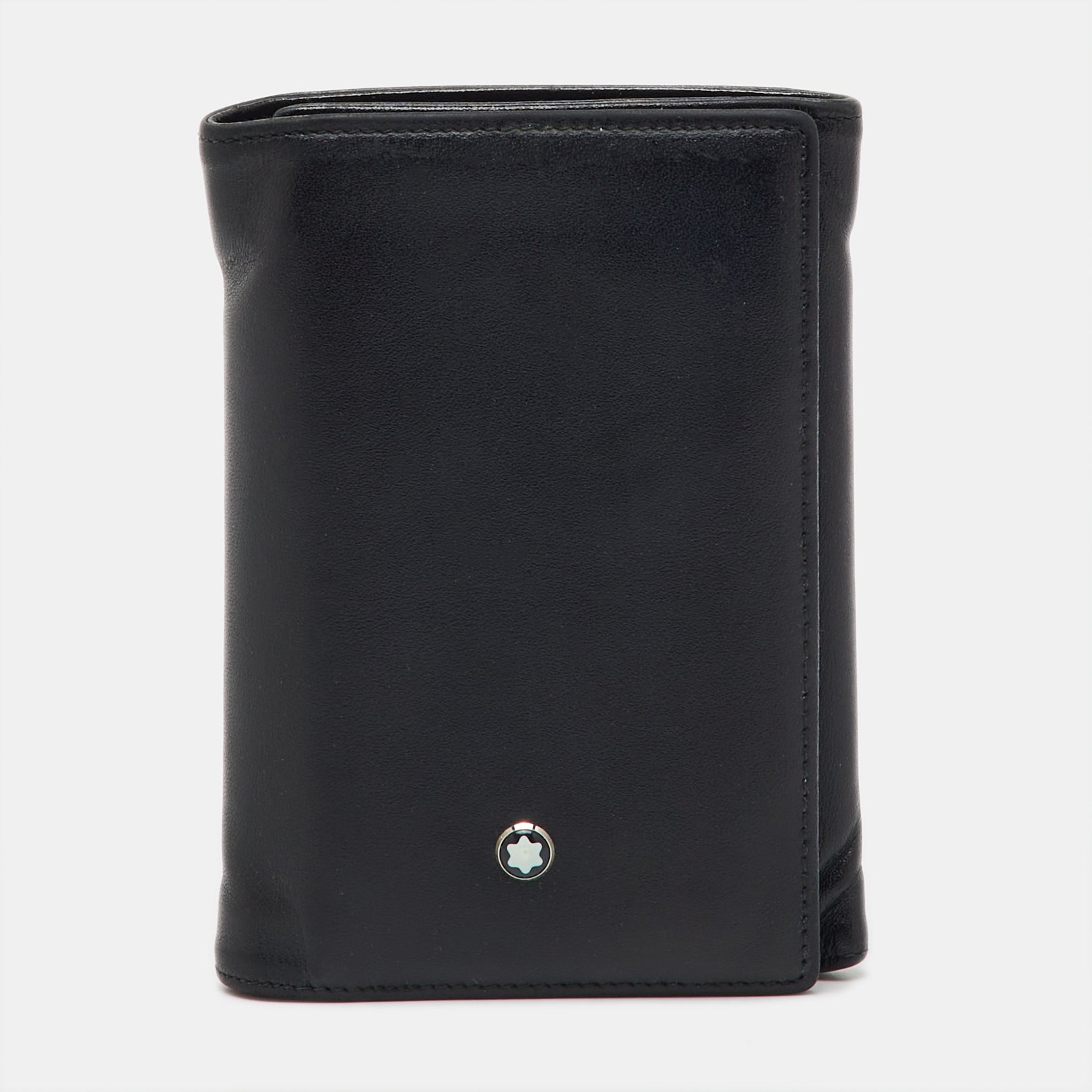 Montblanc Black Leather Meisterstuck Business Card Holder 9CC Trifold Wallet