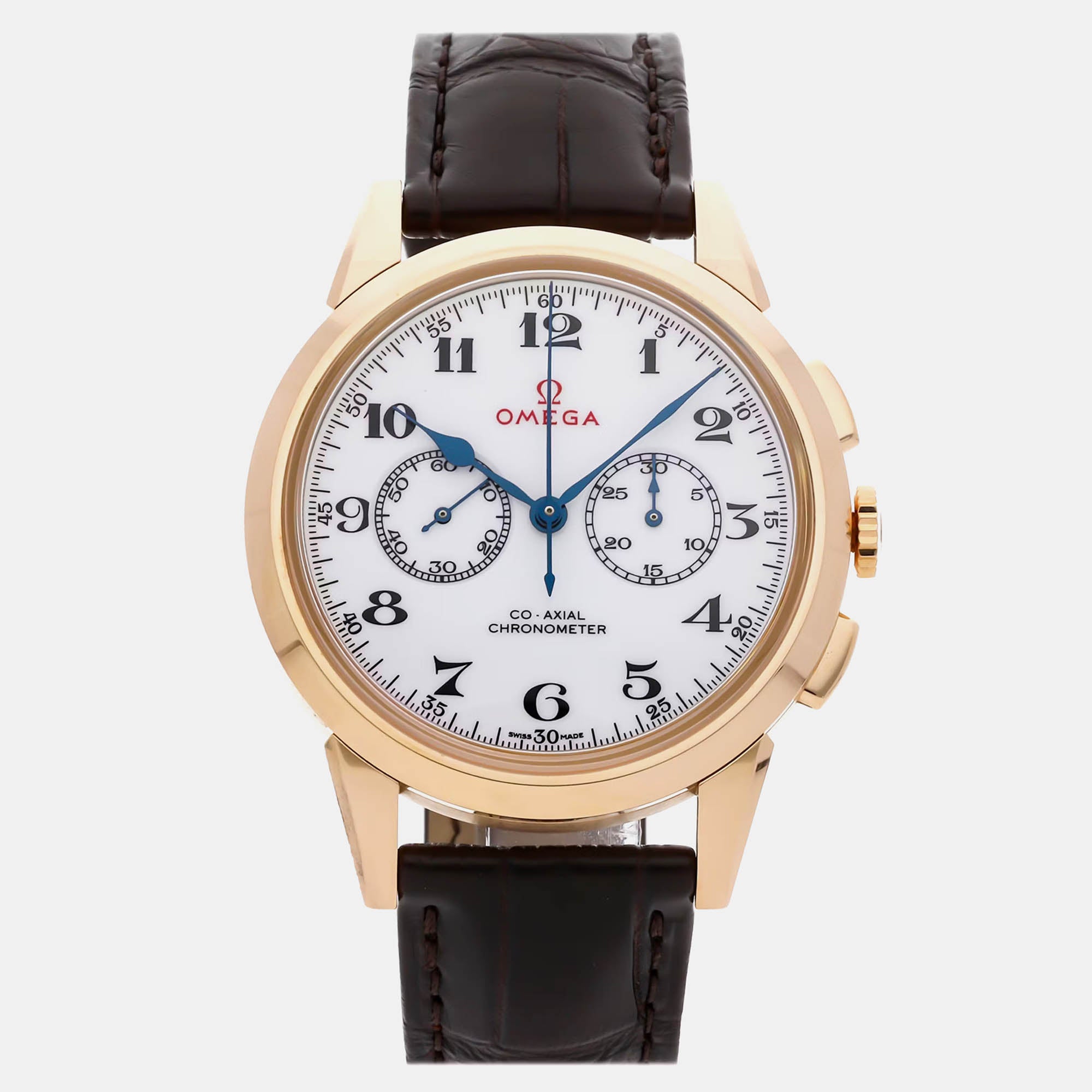 Omega Olympic Games 522.53.39.50.04.001 Manual Winding White 18k Rose Gold Men&rsquo;s Wristwatch 39 mm