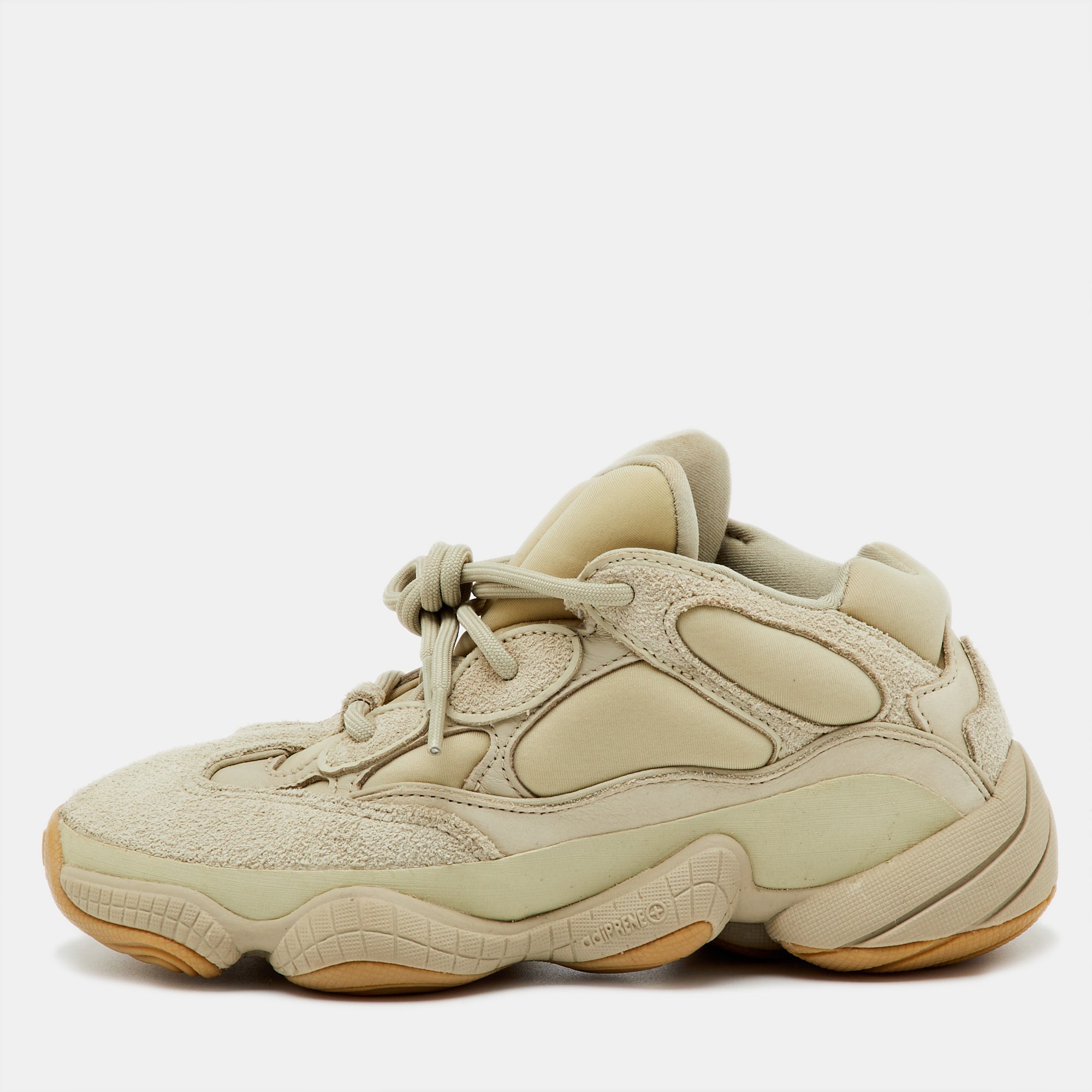 Yeezy x Adidas Cream Suede and Neoprene Yeezy&nbsp;500 Stone Sneakers Size 37 1-3