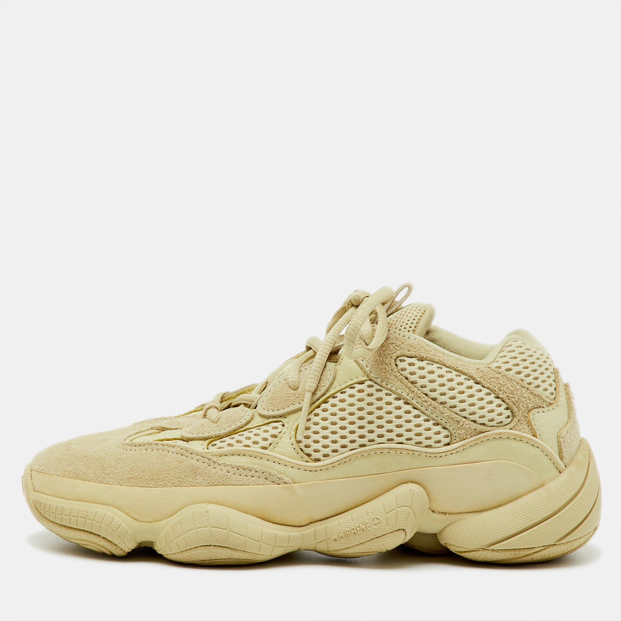 Yeezy x Adidas Cream Suede and Mesh Yeezy&nbsp;500 Super Moon Yellow Sneakers Size 37 1-3