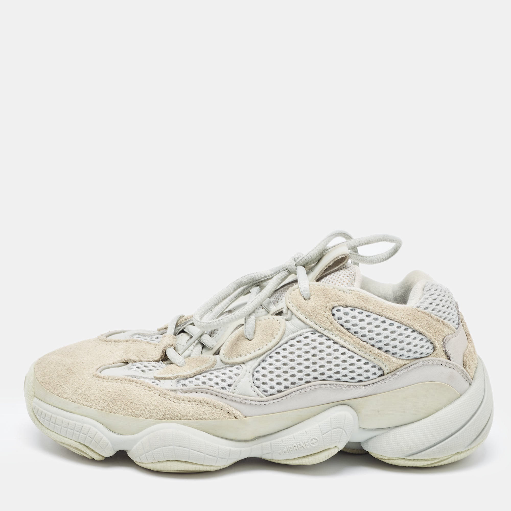 Yeezy x Adidas Two Tone Suede and Mesh Yeezy 500 Salt Sneakers Size 38