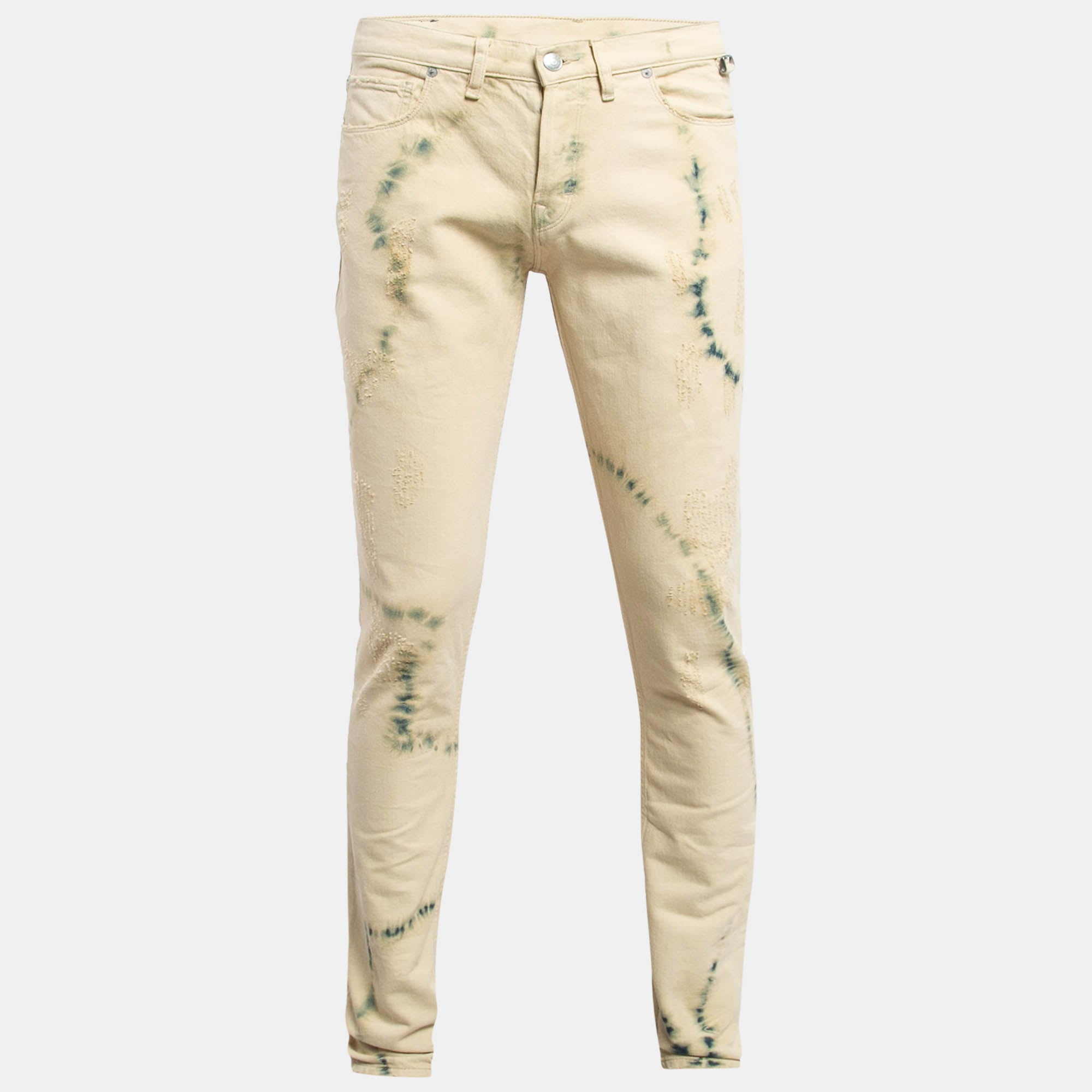 Zadig & Voltaire Cream Tie Dye Denim David Jeans S Waist 31"