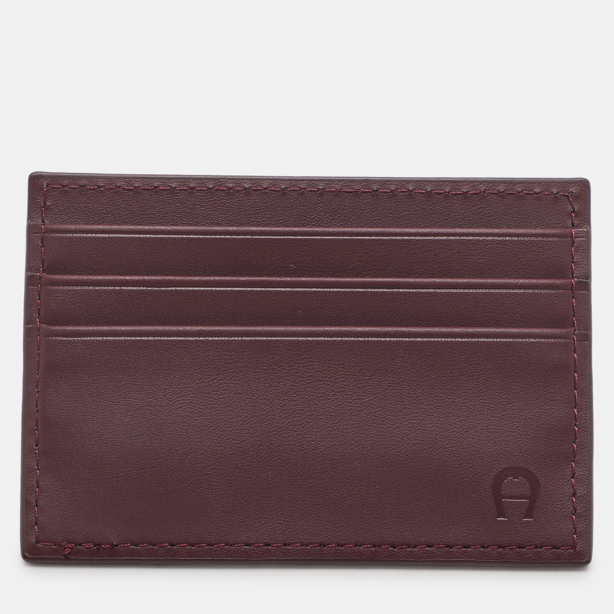 Aigner Burgundy Leather Card Holder