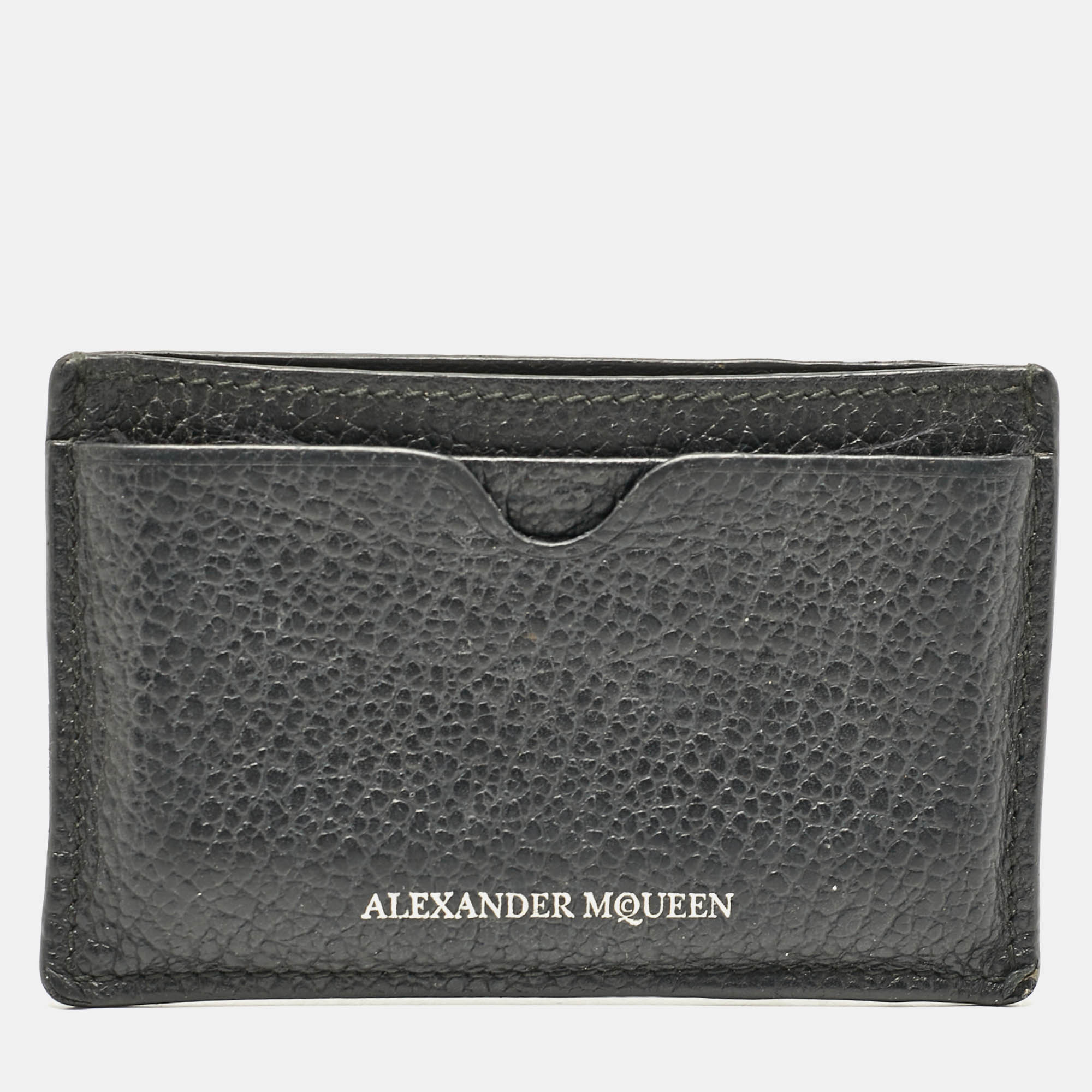 Alexander McQueen Black Leather Card Holder