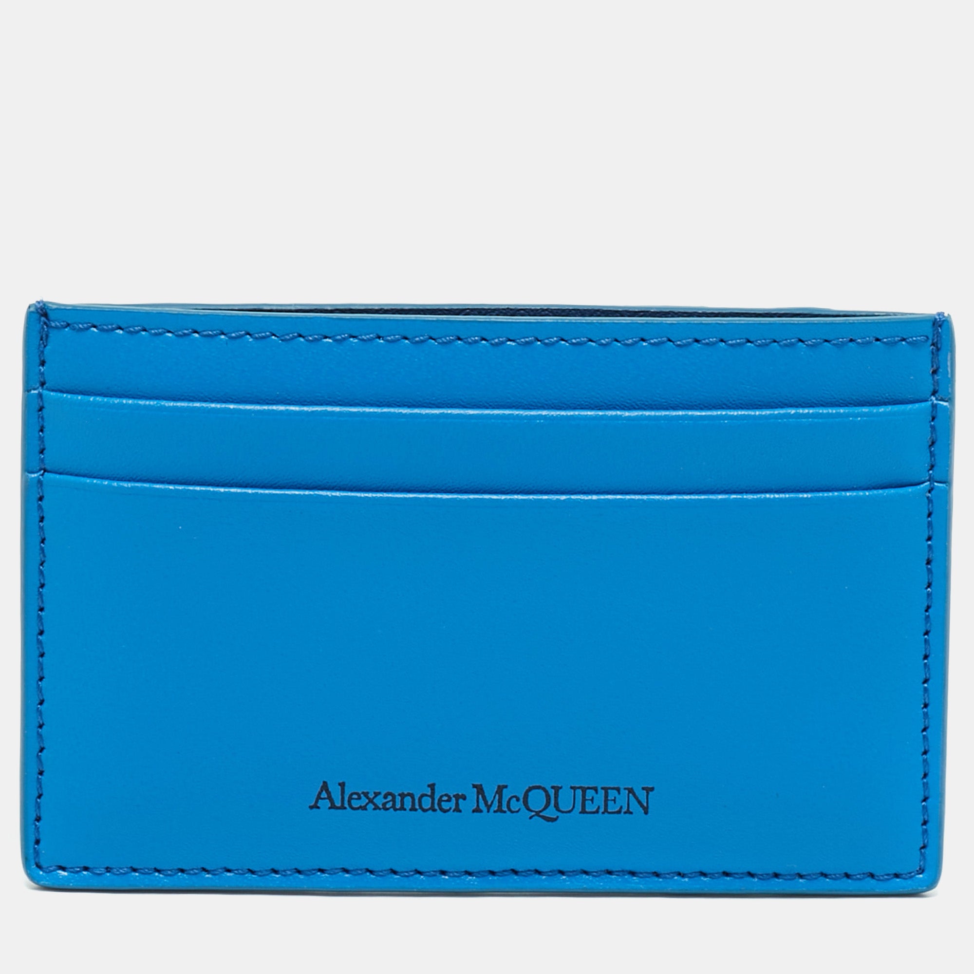 Alexander McQueen Blue Leather Card Holder