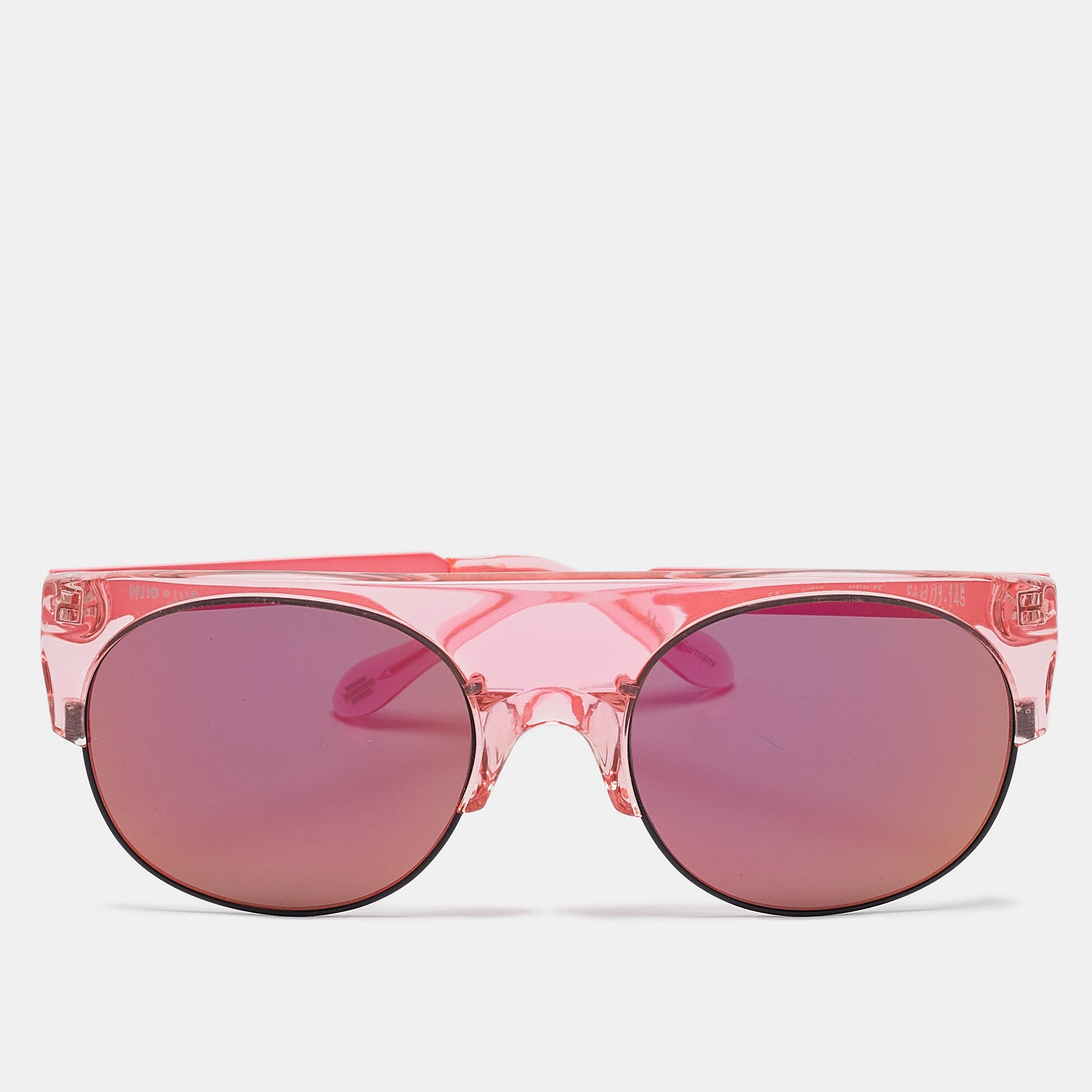 Anderne Pink Mirrored Hero Frame Oval Sunglasses