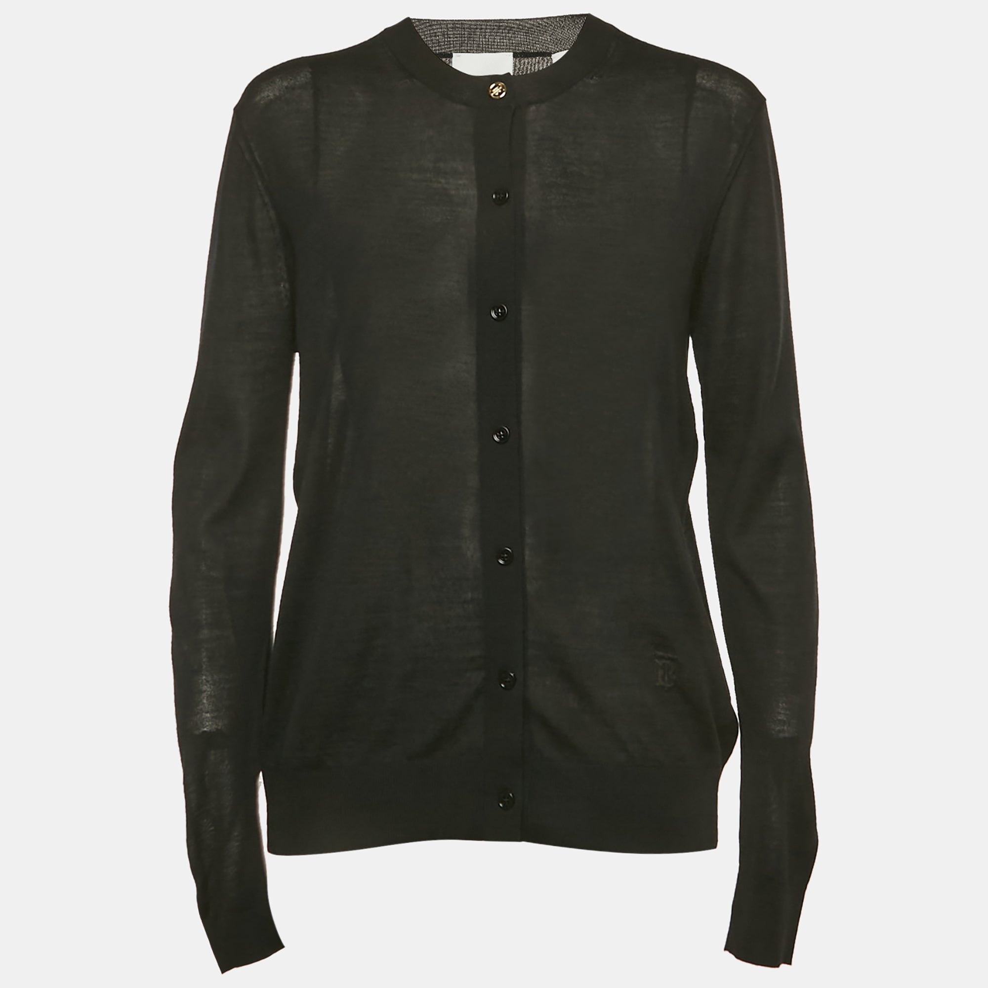 Burberry Black Wool Blend Cardigan S