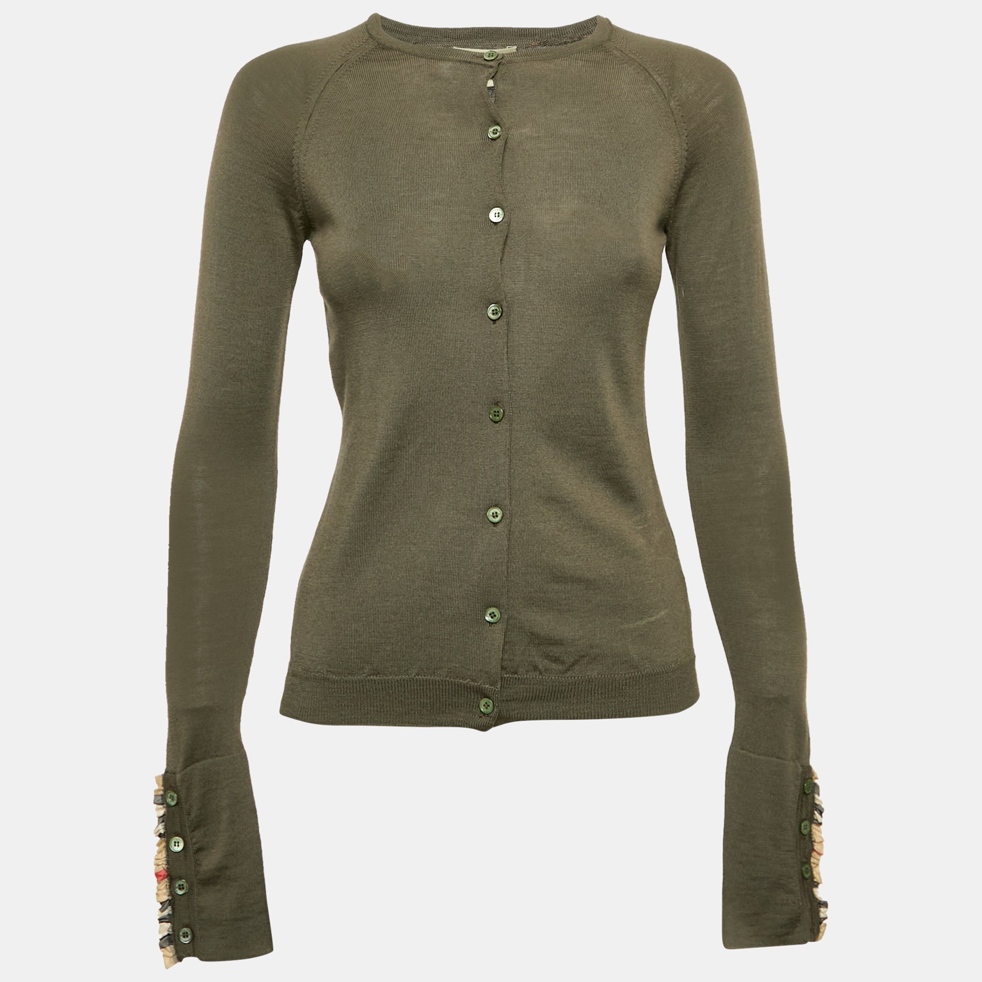 Burberry Brown Wool Buttoned Cardigan S