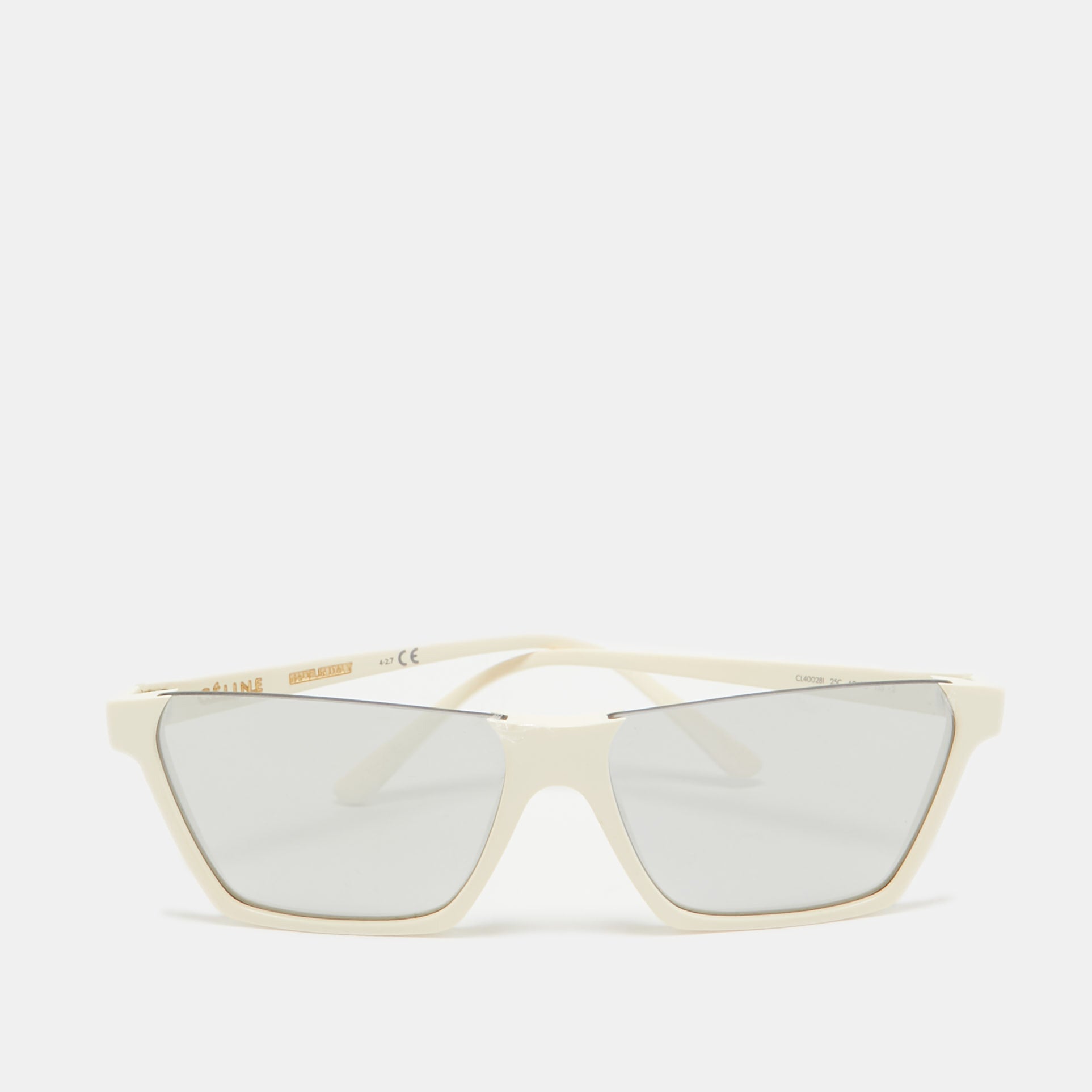 Celine Ivory-Grey Mirrored CL40028I Rectangle Sunglasses