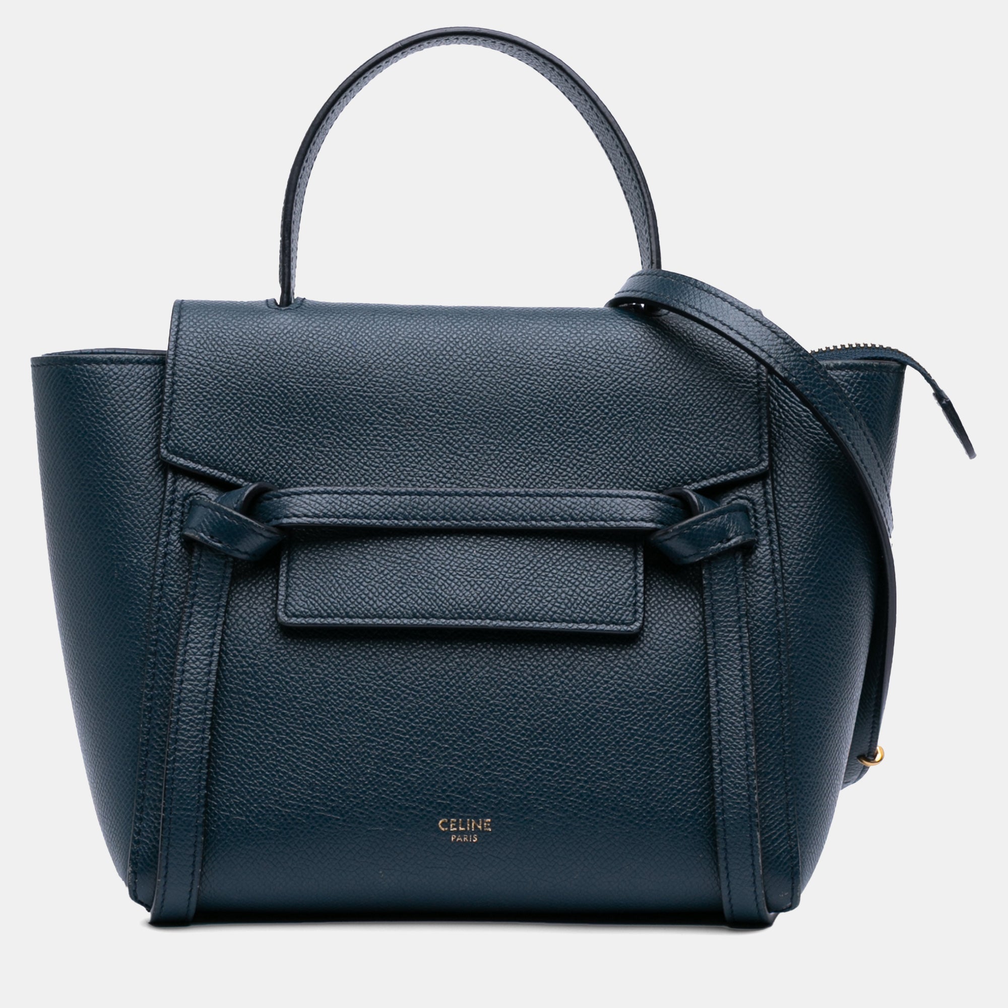 Celine Blue Pico Grained Calfskin Belt Bag