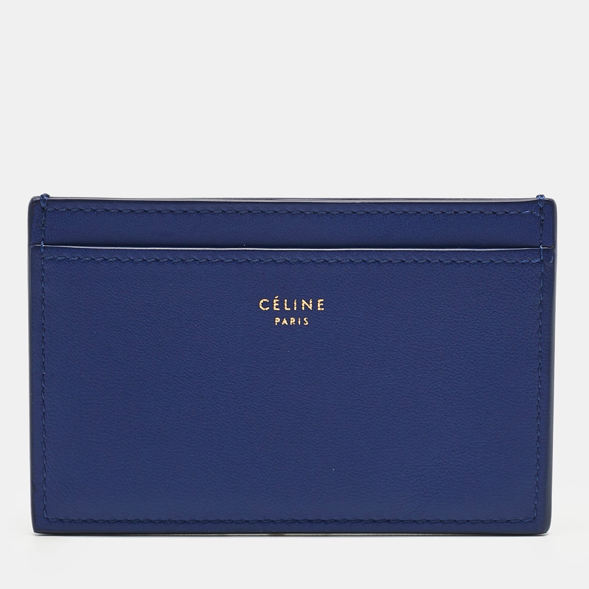 Celine Blue Leather Solo Card Holder