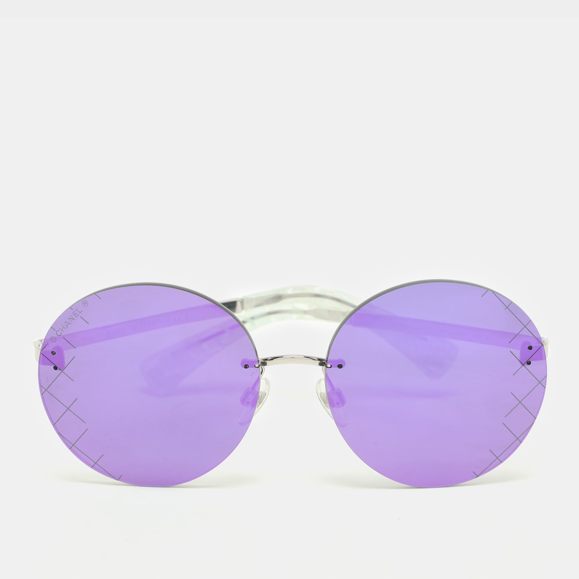 Chanel Purple 4216 Mirrored Round Sunglasses