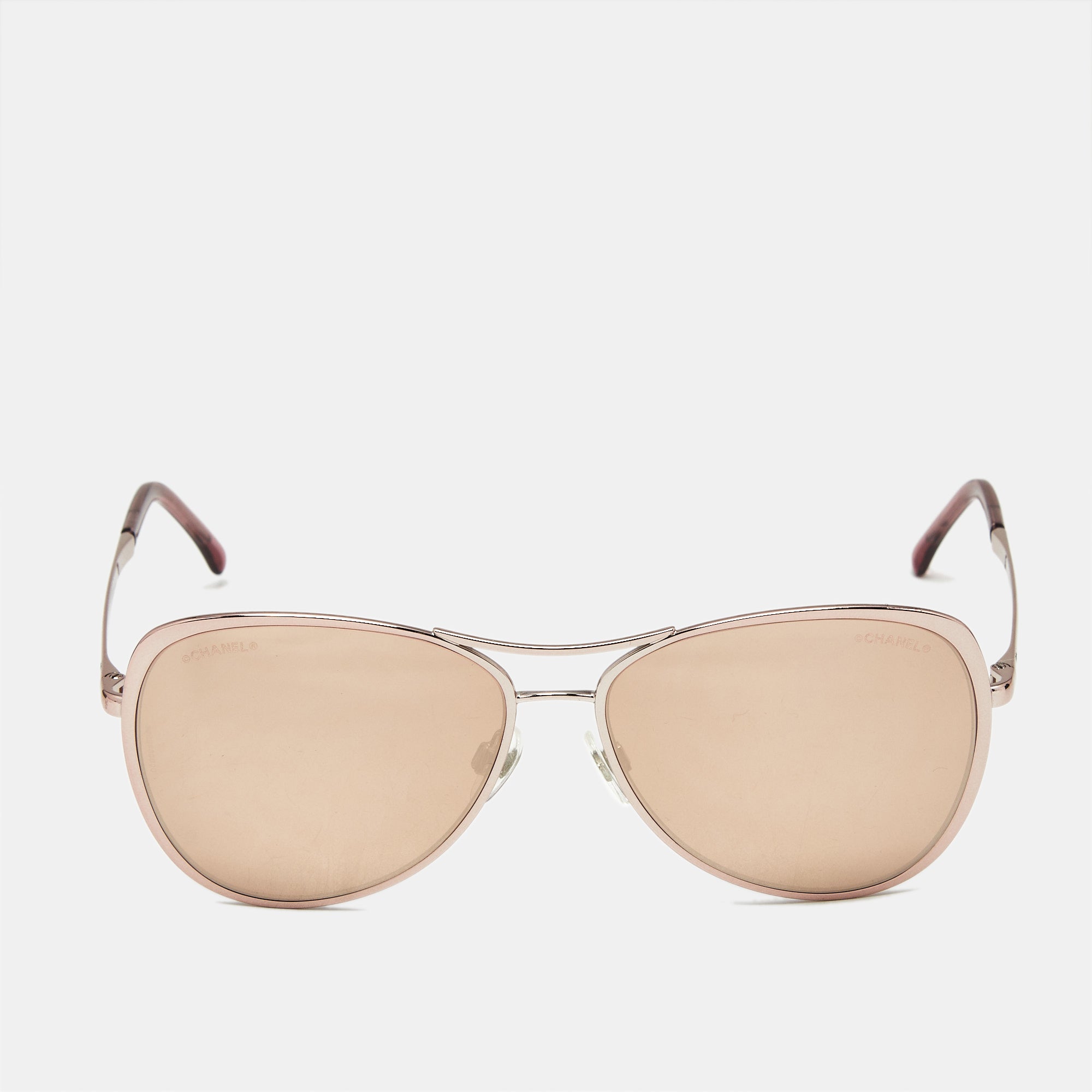 Chanel Rose Gold Mirrored 4223 Summer Aviators Sunglasses