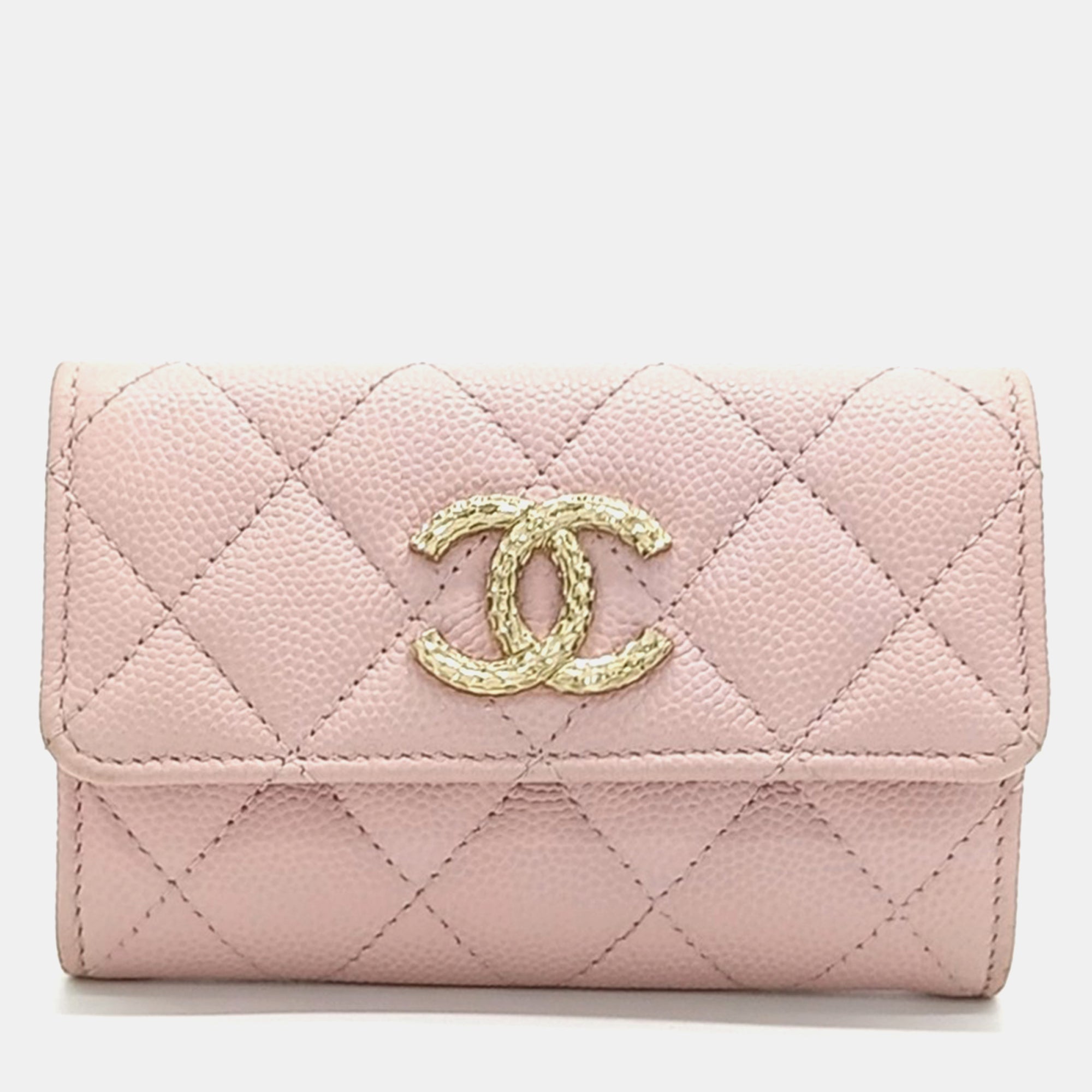 Chanel Pink Caviar Leather Caviar Card Holder