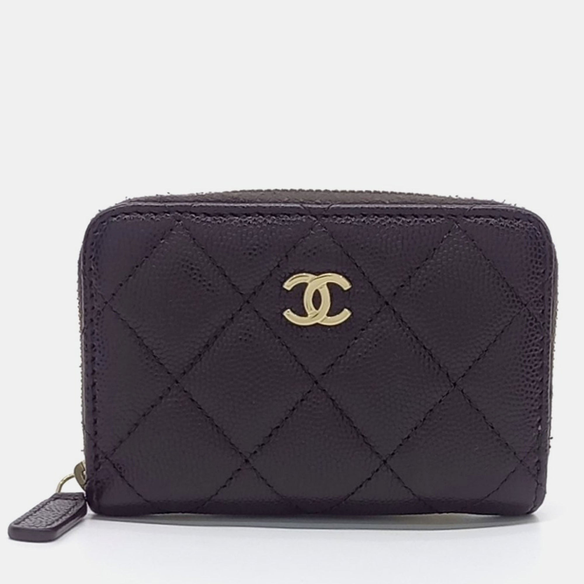 Chanel Black Leather Caviar Card Holder