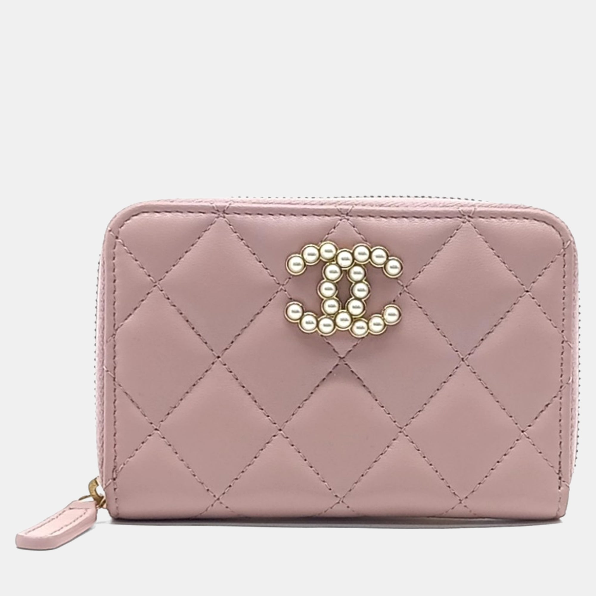 Chanel Pink Leather Card Holder