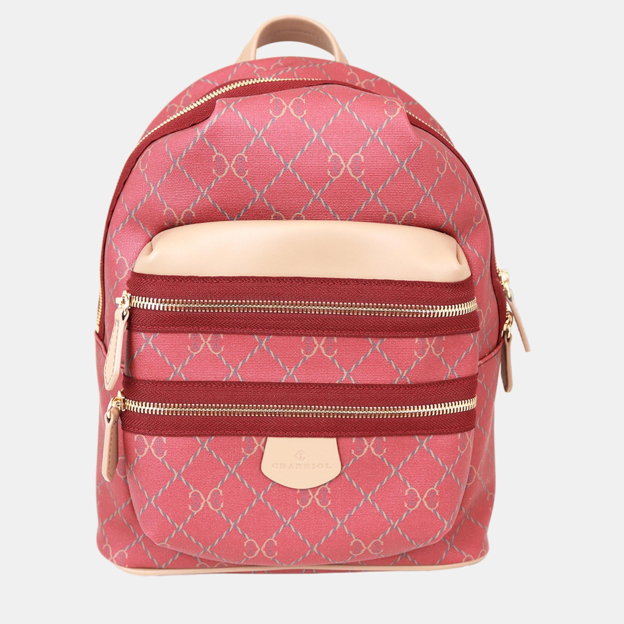 Charriol Bordeaux & Grey Leather &nbsp;Backpack