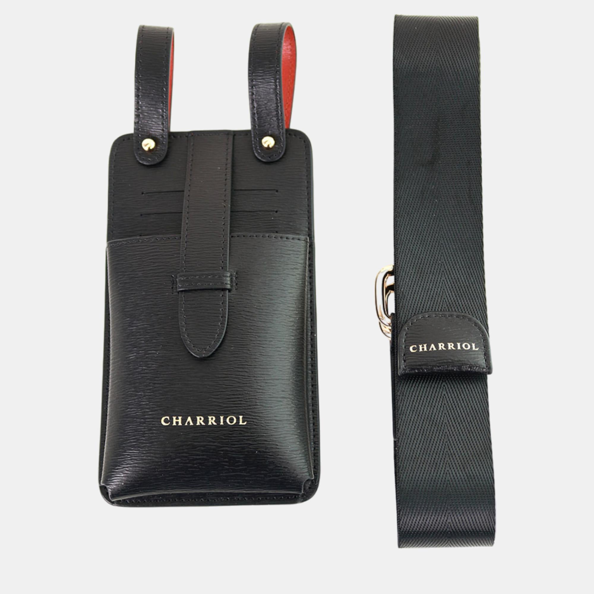 Charriol Black - Orange Leather  Mobile Accessories