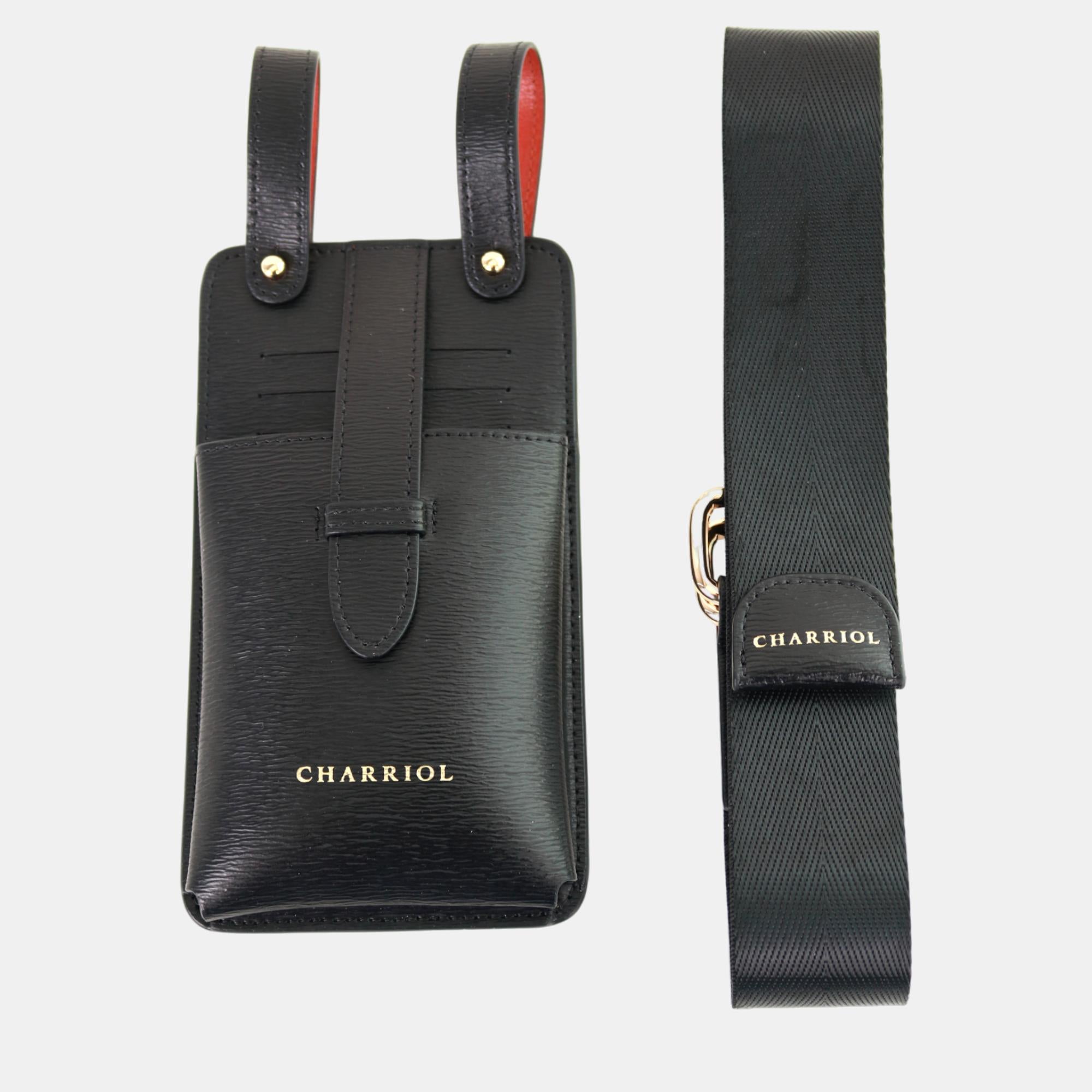 Charriol Black - Orange Leather  Mobile Accessories