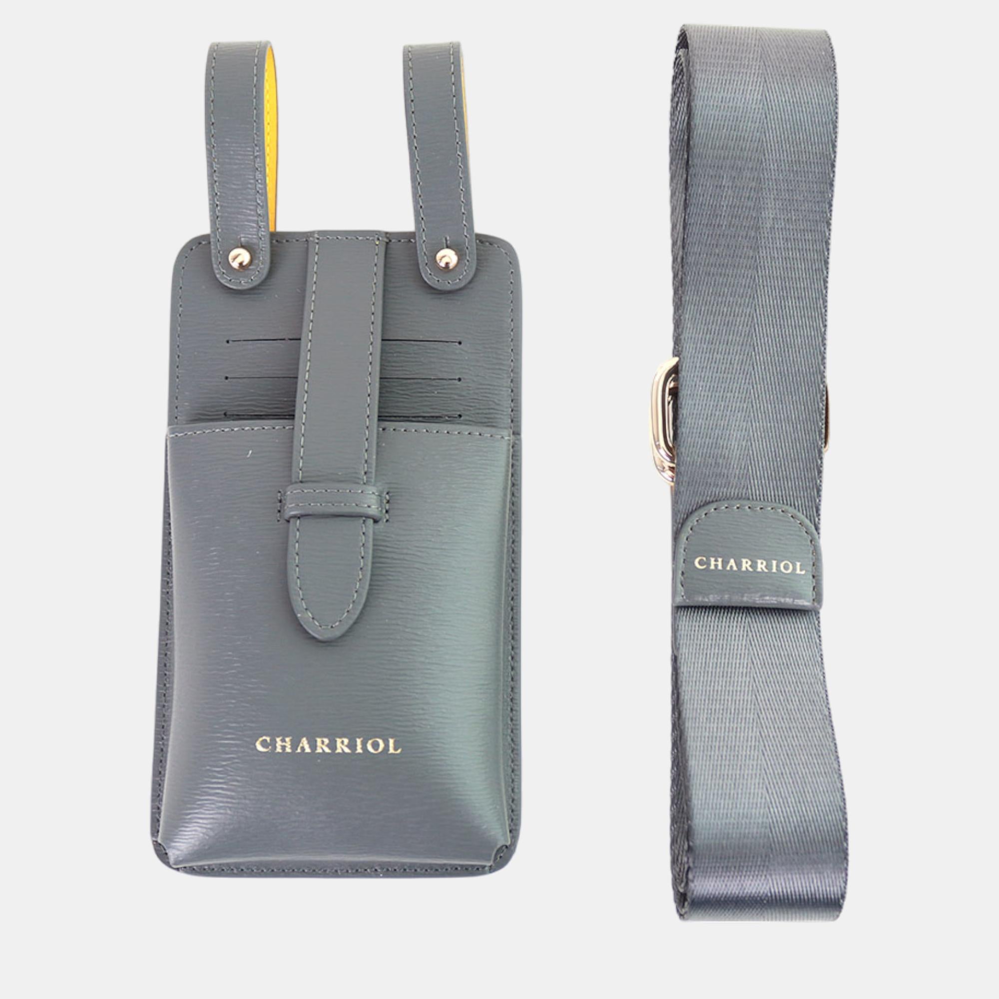 Charriol Grey - Yellow Leather  Mobile Accessories