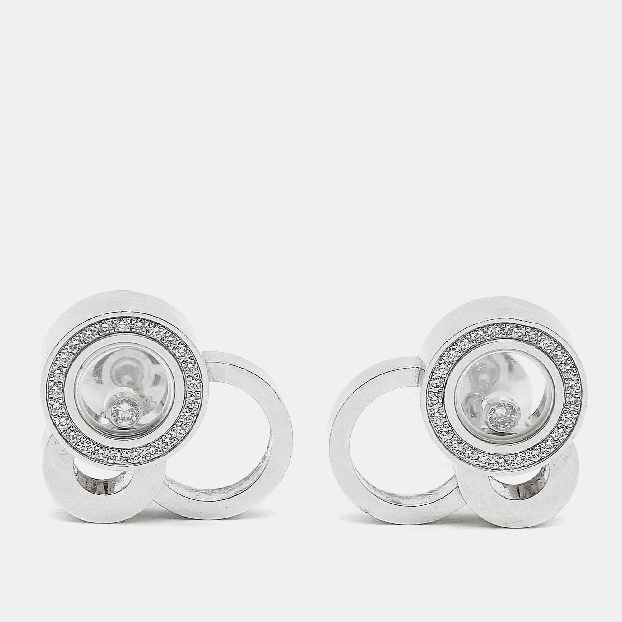 Chopard  Happy Bubble Diamonds 18k White Gold Earrings