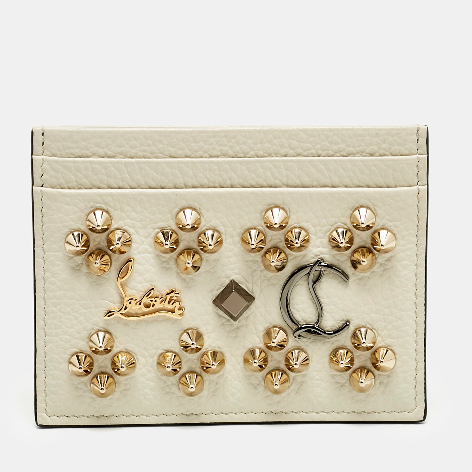 Christian Louboutin White Leather Kios Card Holder