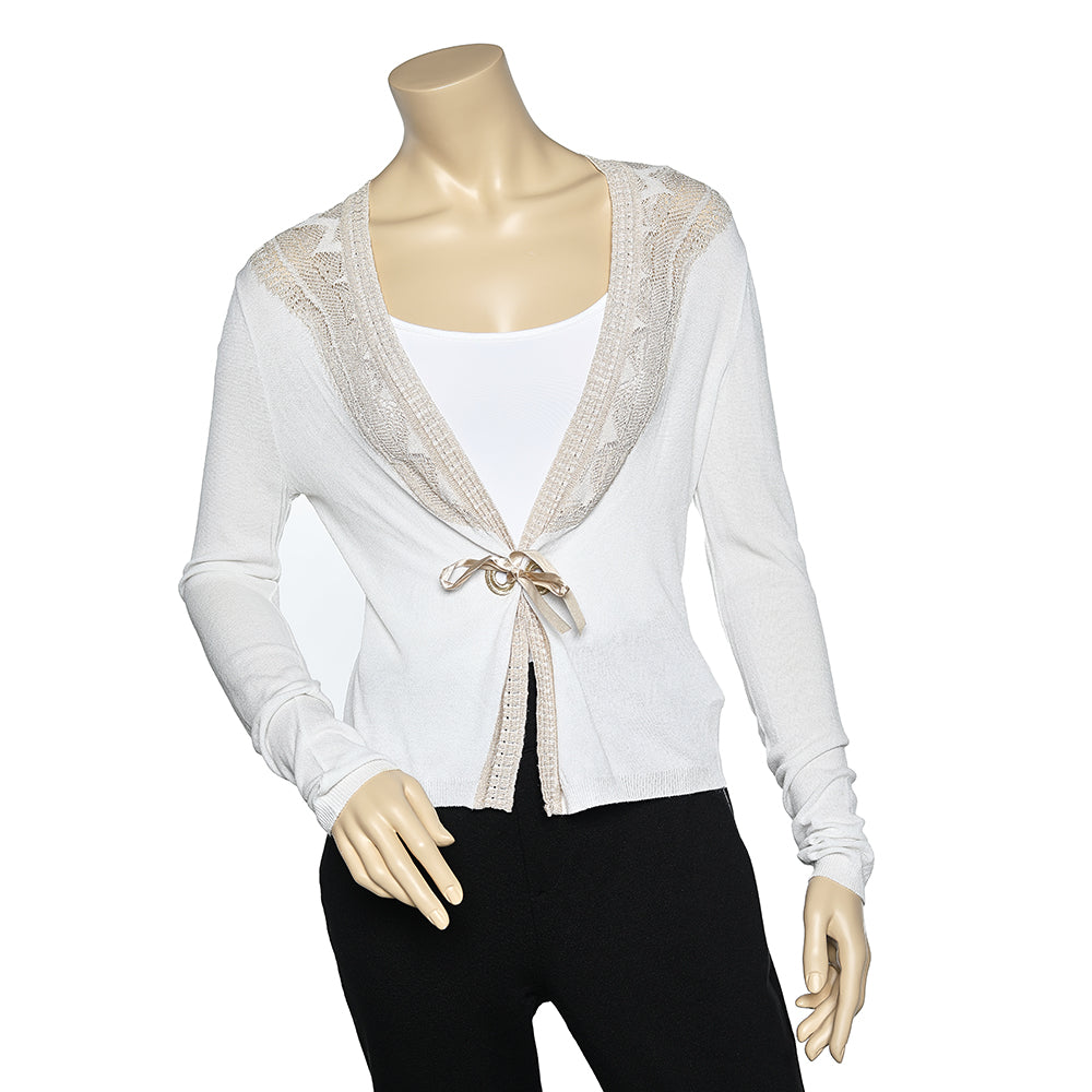 Class by Roberto Cavalli Cream Knit Blend Cardigan M