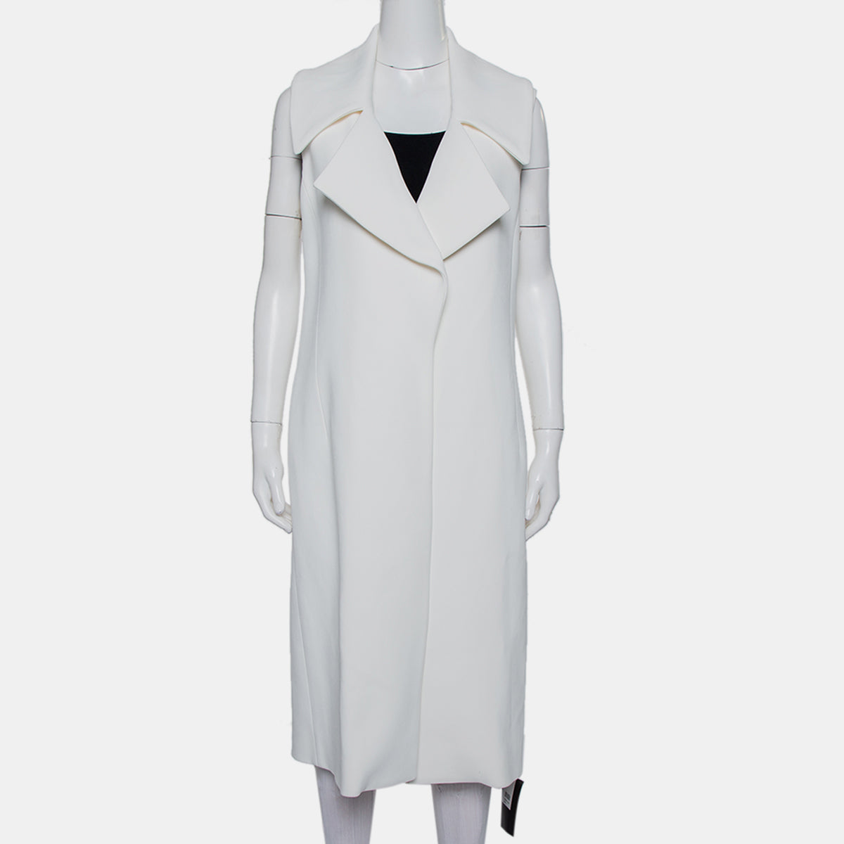 Cushnie et Ochs White Crepe Collared Open Front Coat S