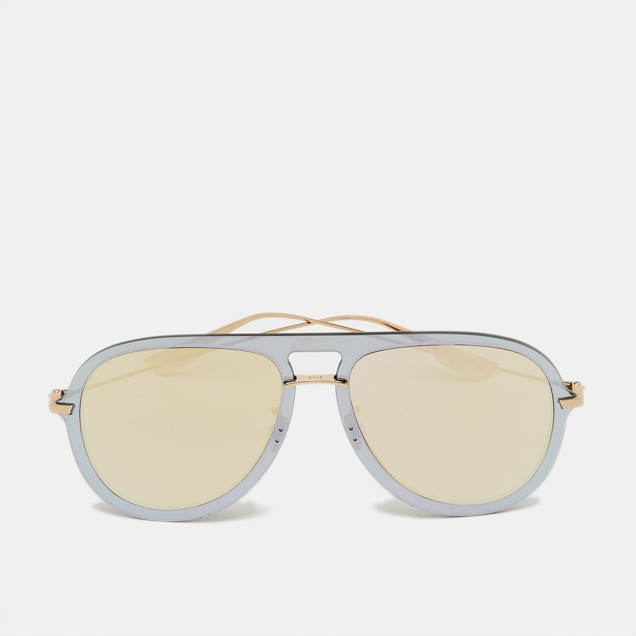 Dior Silver Tone-Pink Mirrored DiorUltime 1 Aviator Sunglasses