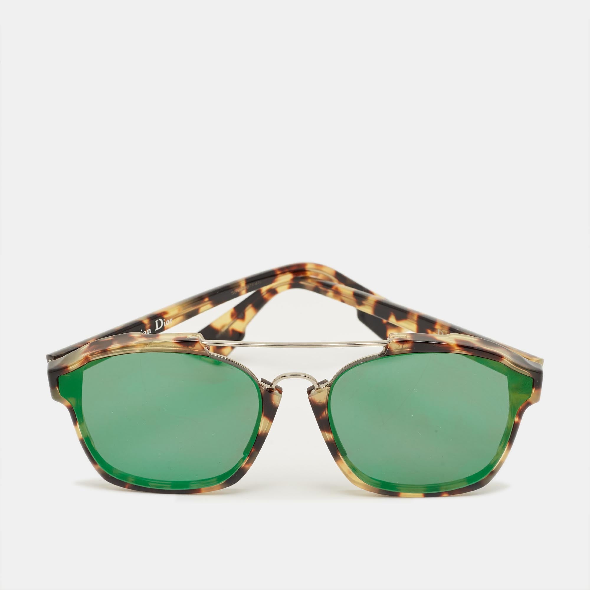 Dior Tortoishelle Brown-Green Mirrored 009FS Abstract Aviator Sunglasses