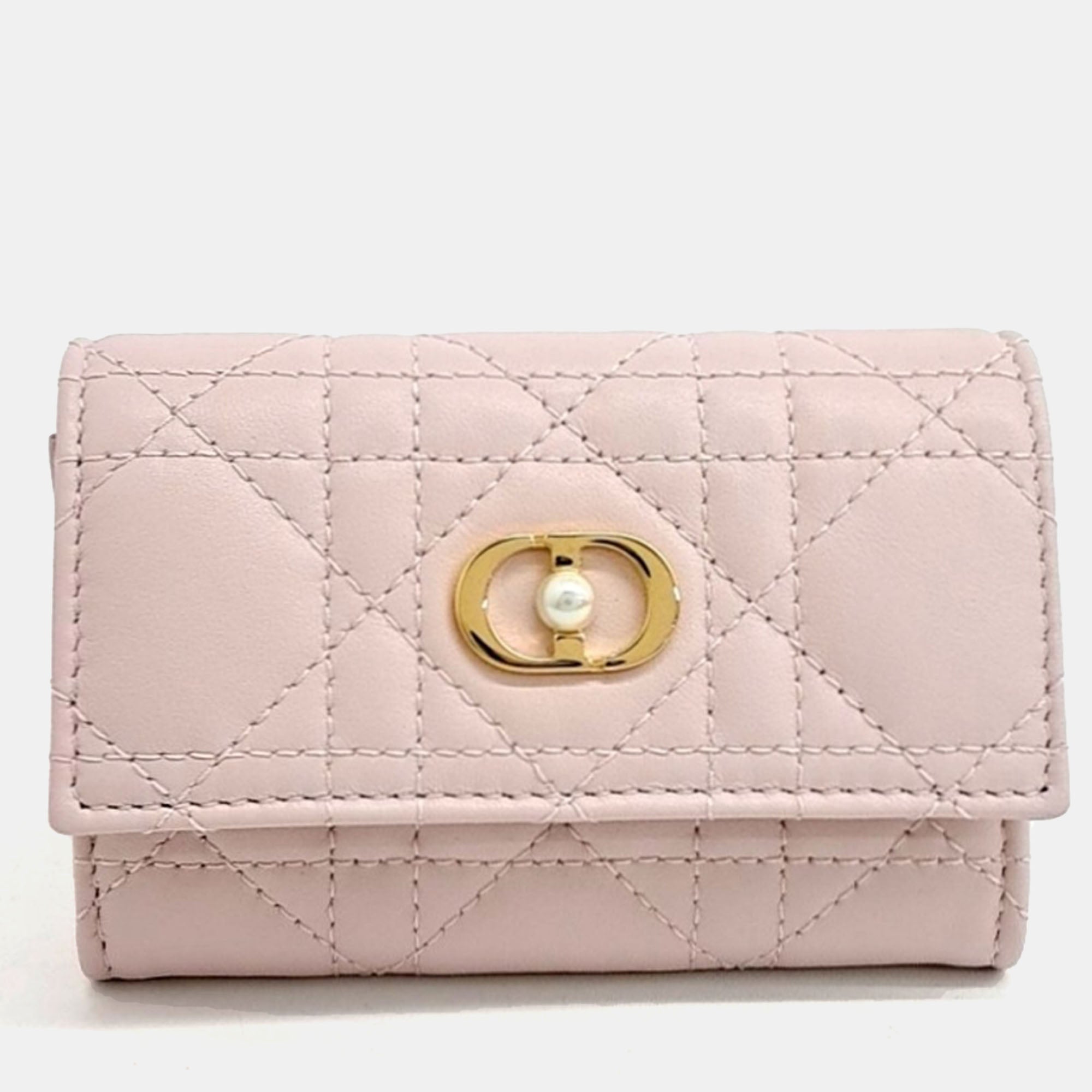 Dior Pink Leather Jolie Glycine Card Holder