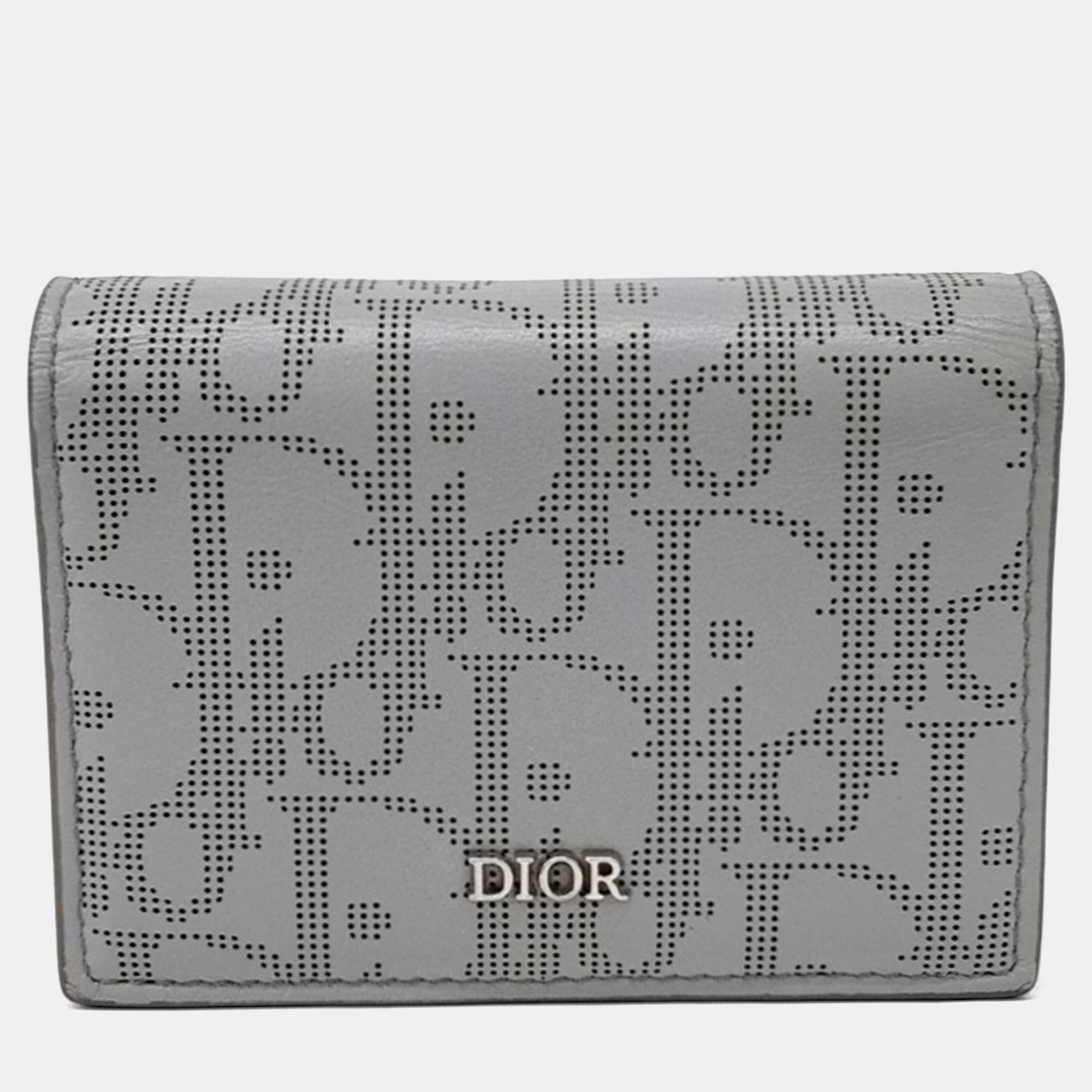 Dior Grey Leather Business Card Holder