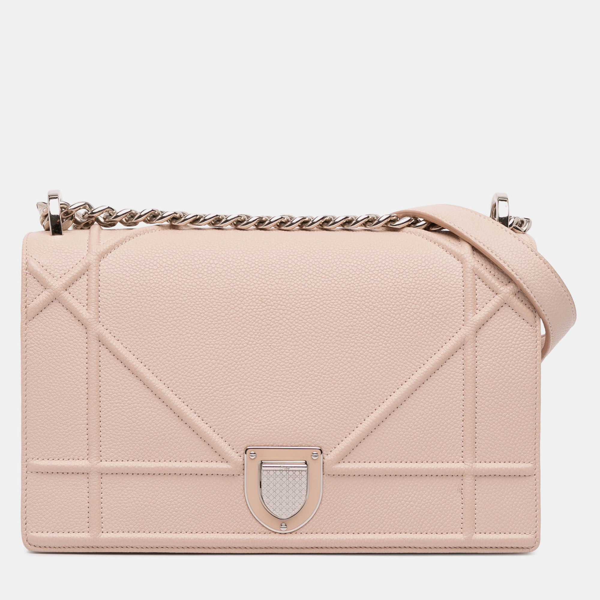 Dior Pink Medium Grained Calfskin Diorama Flap