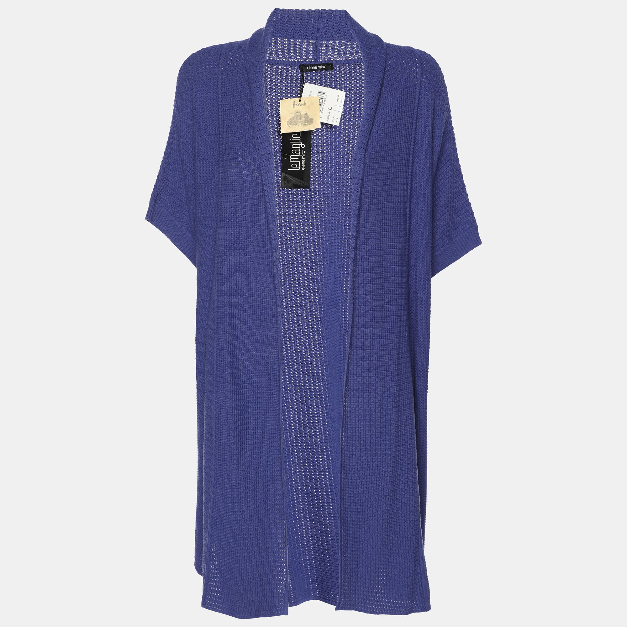 Elena Miro Blue Knit Cardigan L