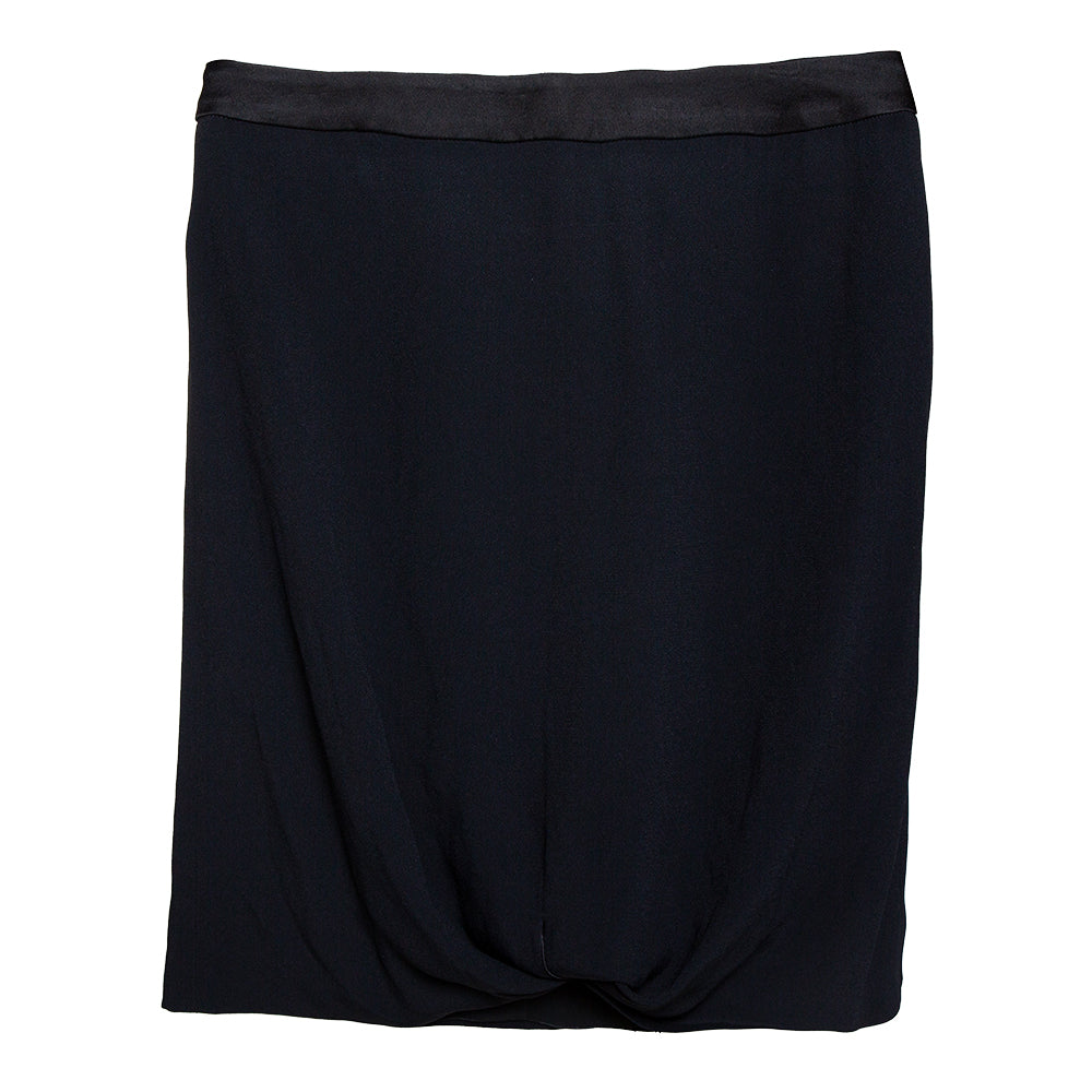 Emporio Armani Black Crepe Draped Knot Detail Mini Skirt S