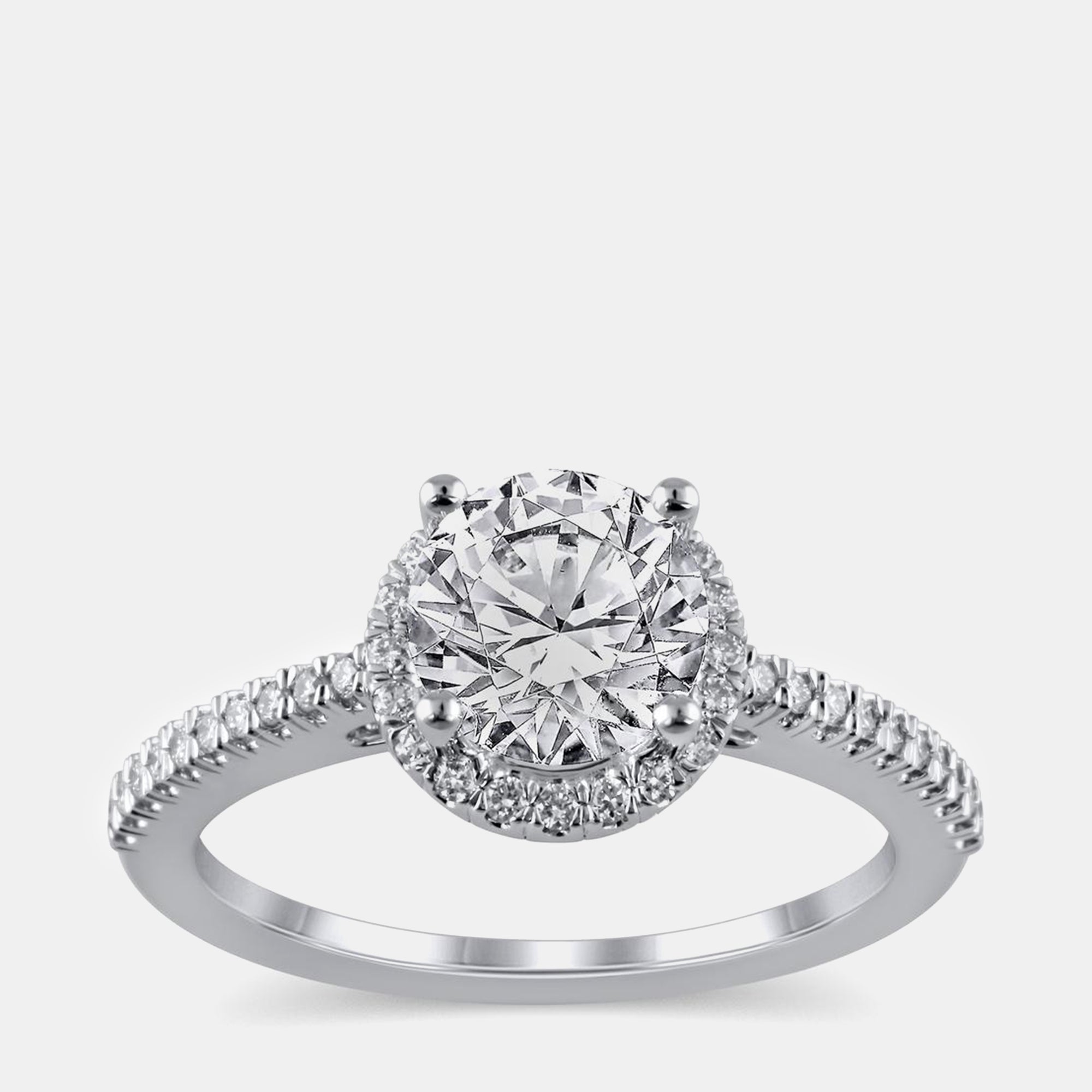 14K White Gold  Lab Grown Diamond Engagement Ring (1 cts) US 7
