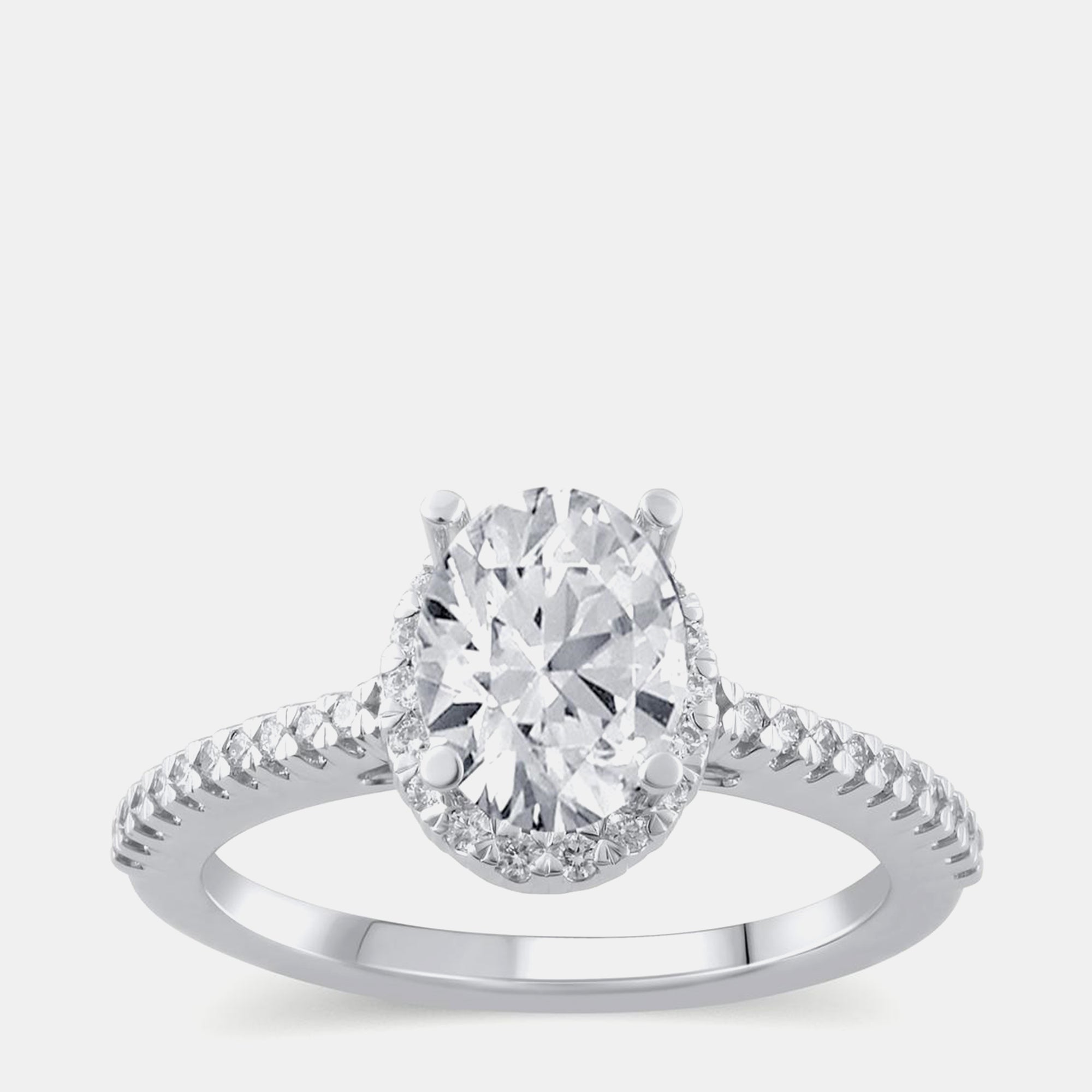 14K White Gold  Lab Grown Diamond Engagement Ring (1 cts) US 7