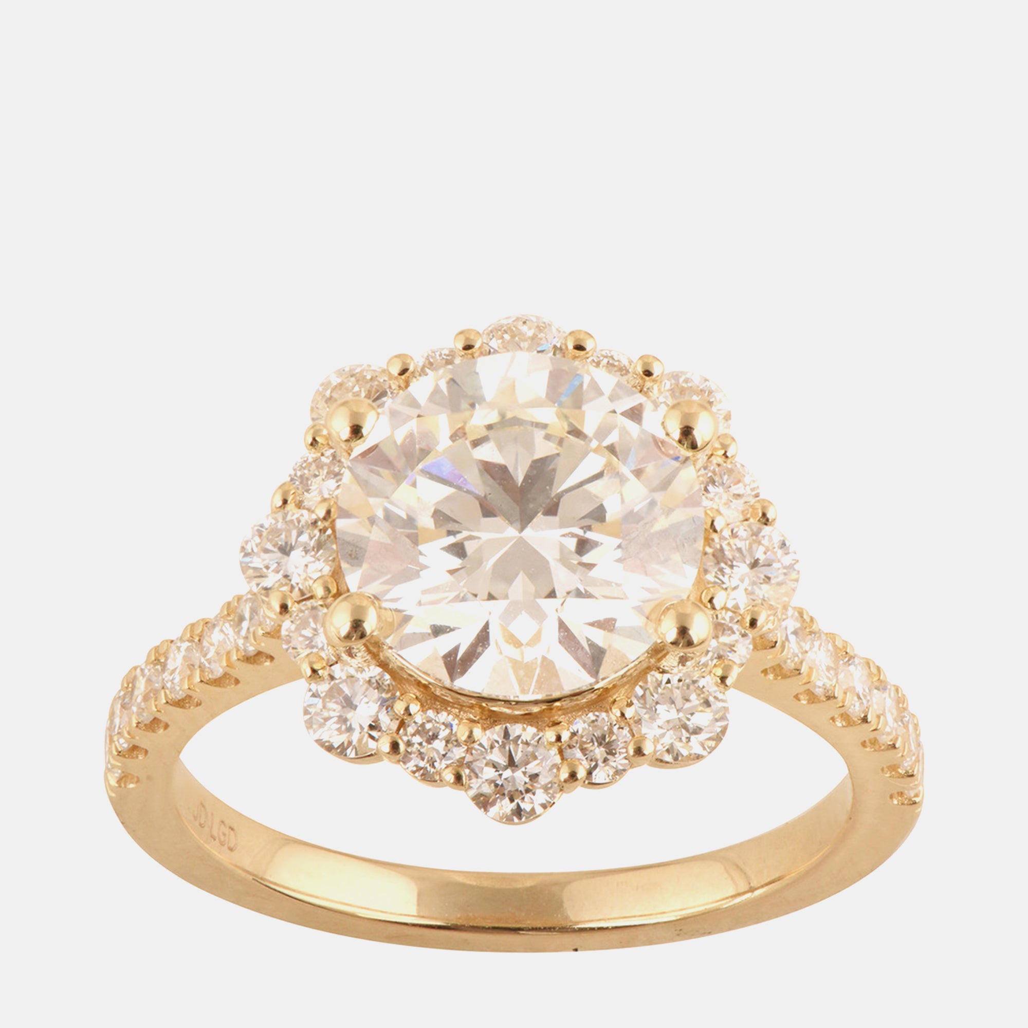 3.45ct 14k Yellow Gold Lab Grown Diamond Engagement Ring