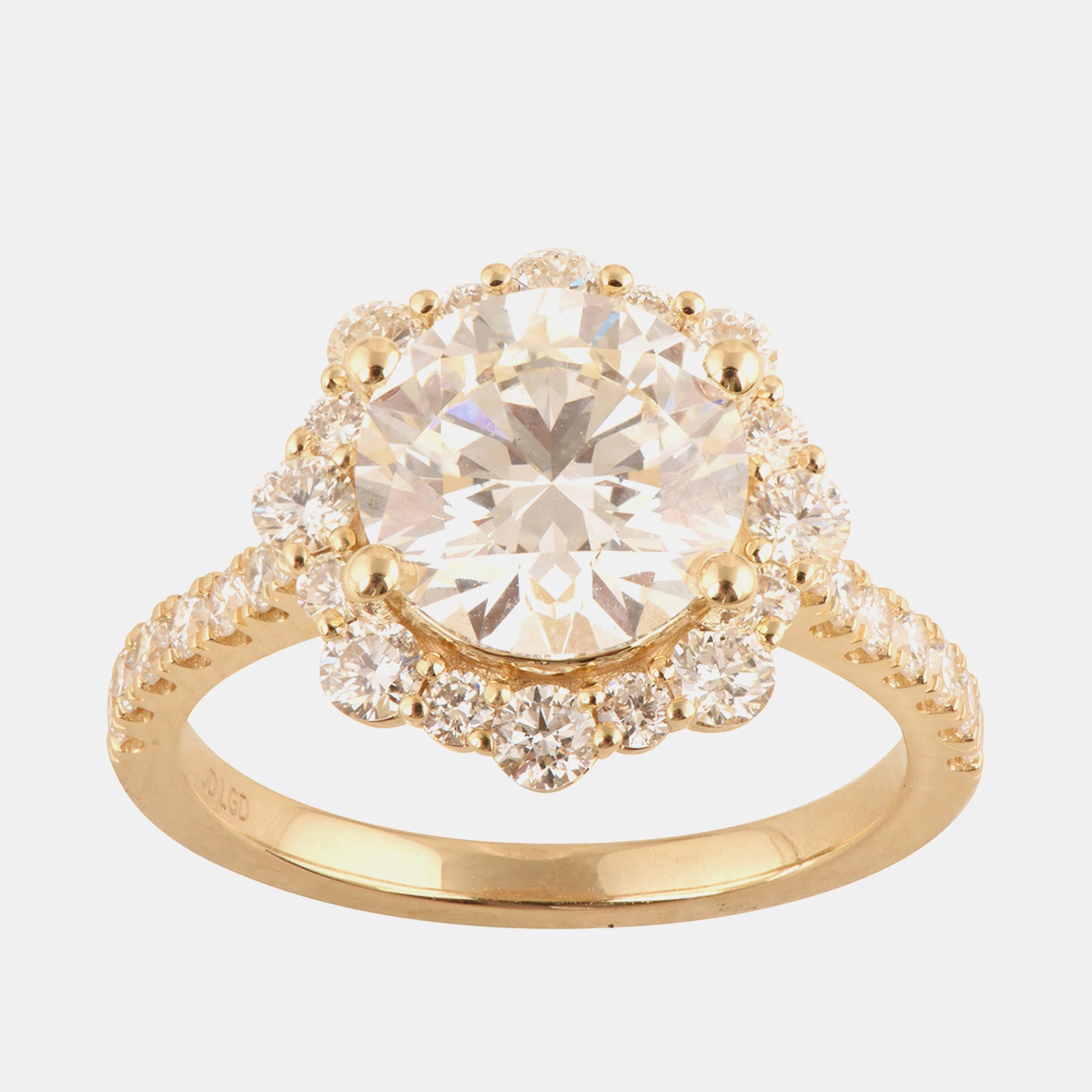 3.45ct 14k Yellow Gold Lab Grown Diamond Engagement Ring