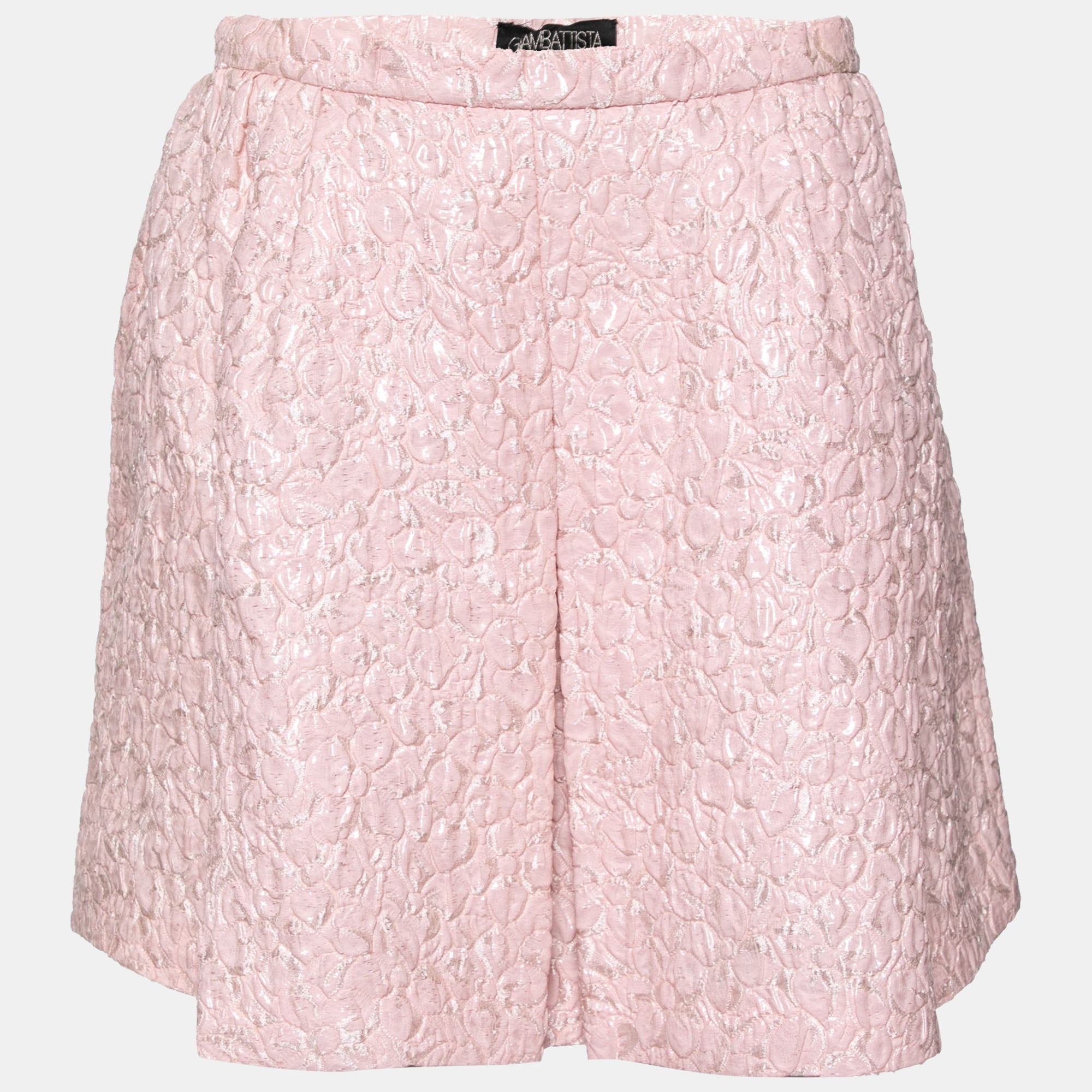Giambattista Valli Pink Floral Jacquard Pleated Mini Skirt M