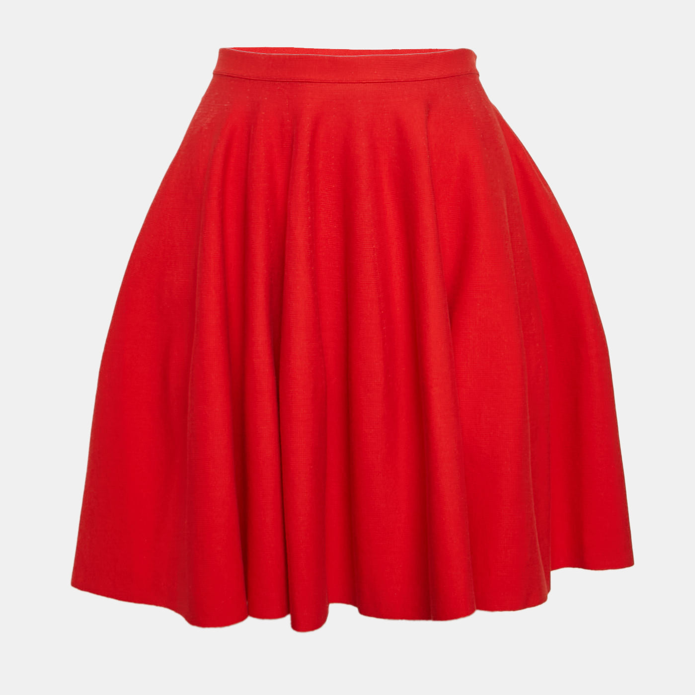 Giambattista Valli Red Knit Flared Mini Skirt S