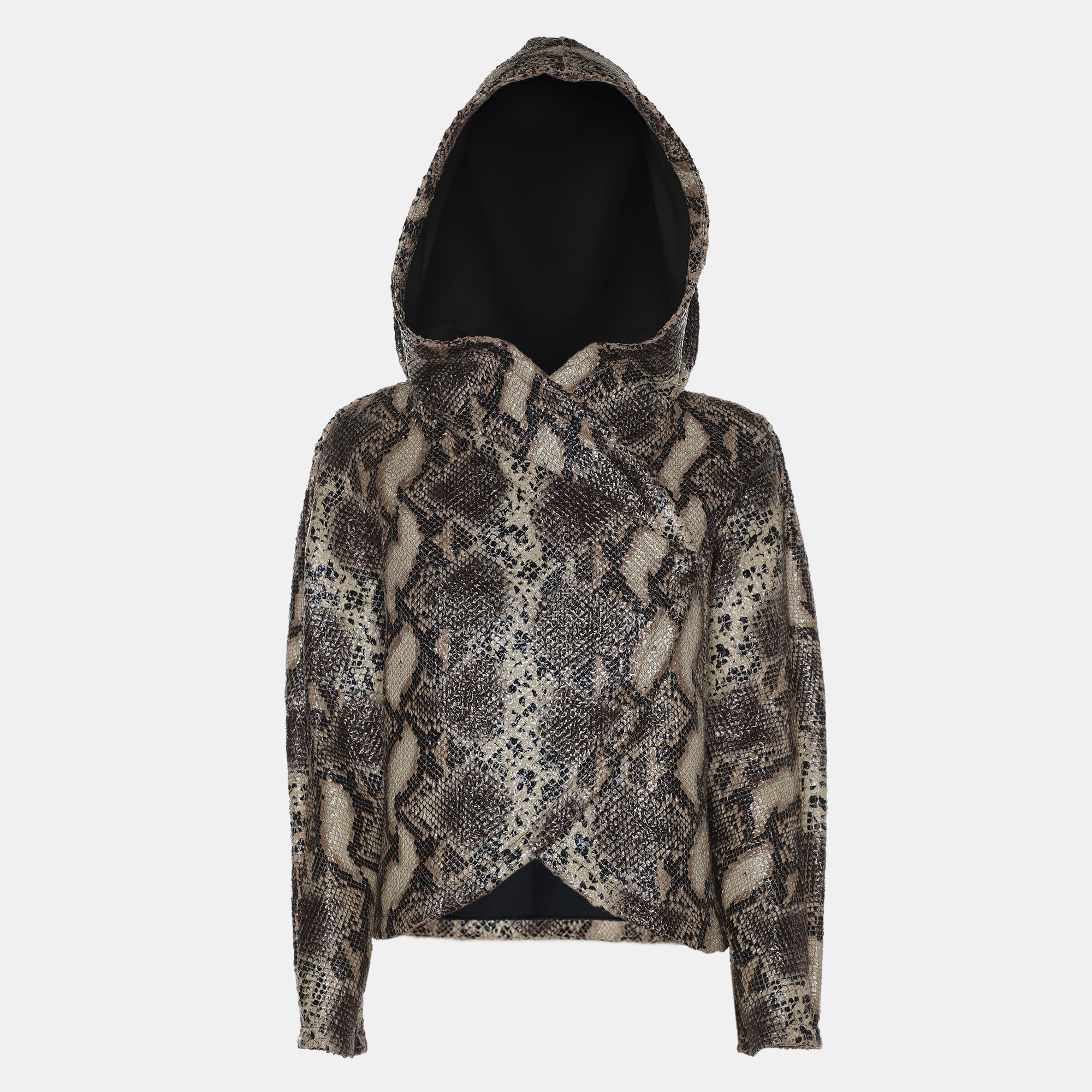 Giorgio Armani Multicolor Faux Python Hoodie Jacket S