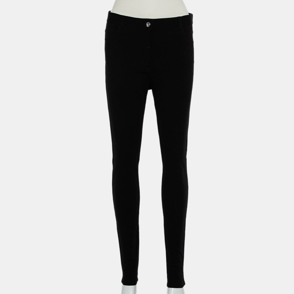 Givenchy Black Knit Zip Front Leggings M