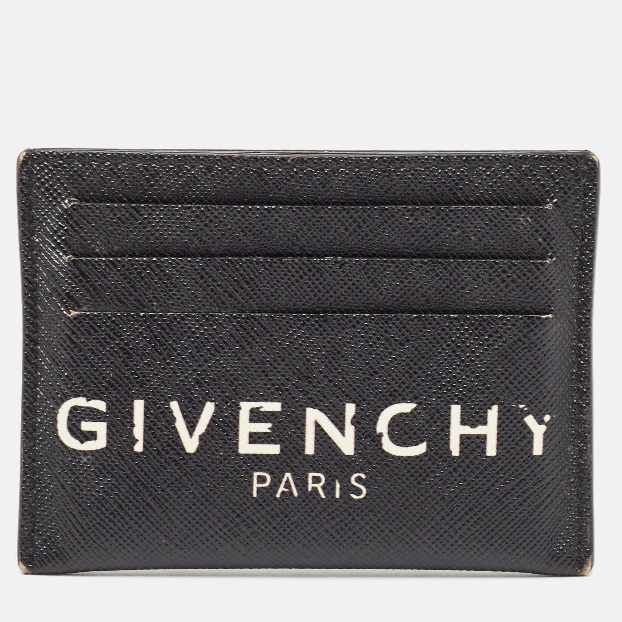 Givenchy Black-White Leather Logo Card Holder