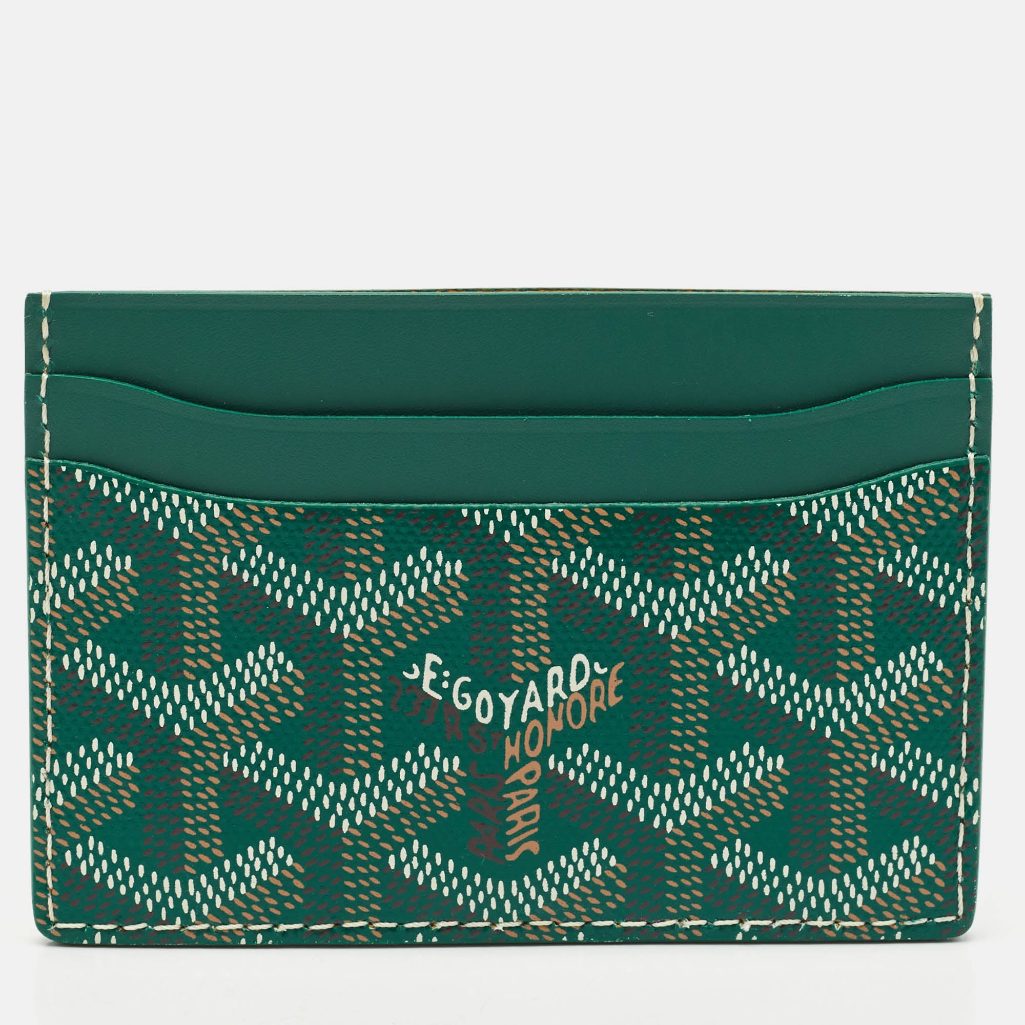 Goyard Green Goyardine Coated Canvas and Leather Saint Sulpice Card Holder