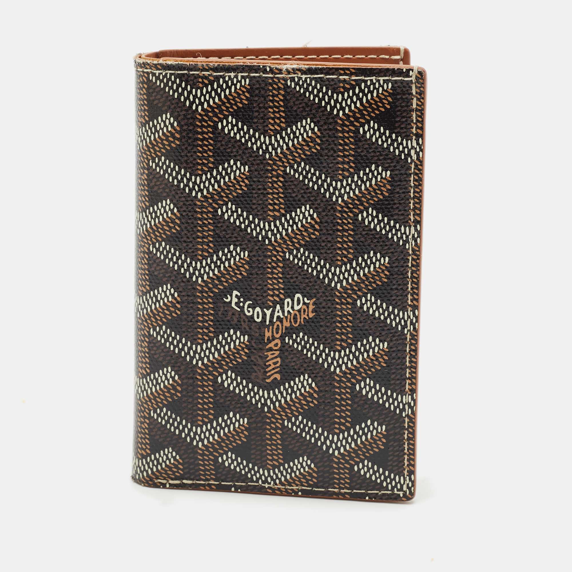 Goyard Brown Goyardine Coated Canvas Saint Pierre Card Holder