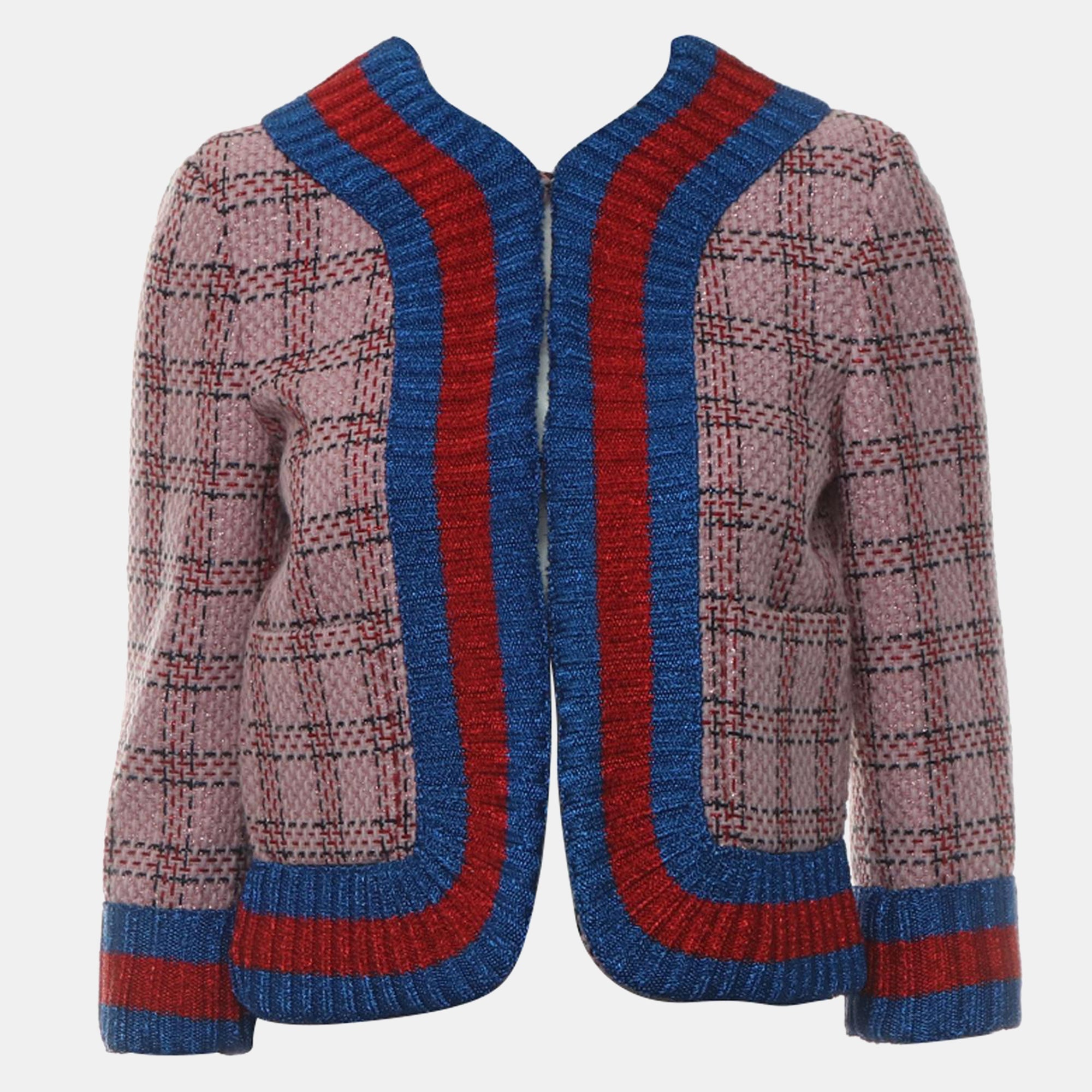 Gucci Multicolor Tweed Metallic Cardigan IT Women 40