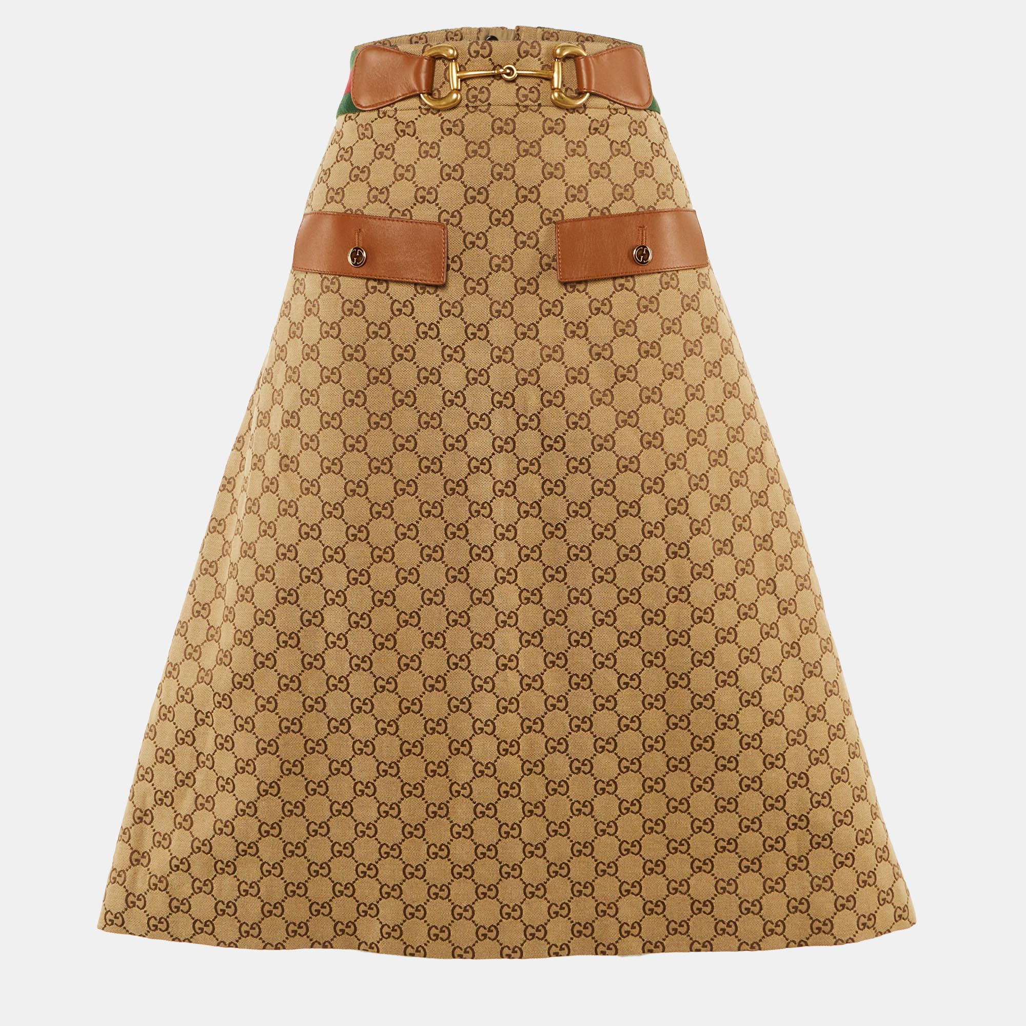 Gucci Brown GG Canvas Midi Skirt L