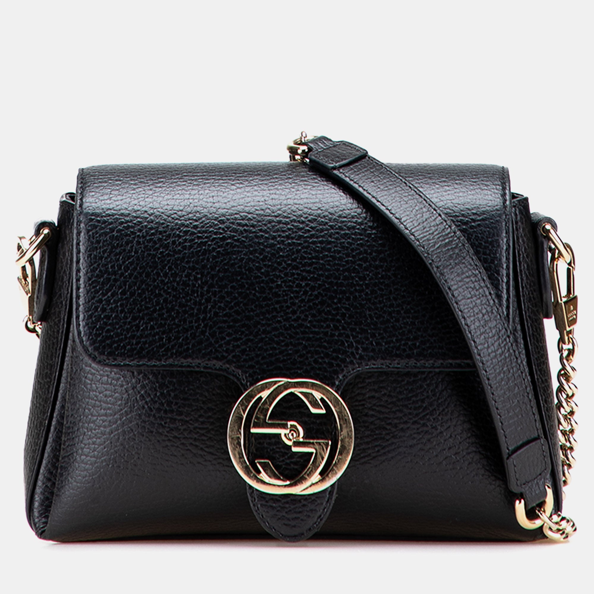 Gucci Black Small Dollar Calfskin Interlocking G Crossbody