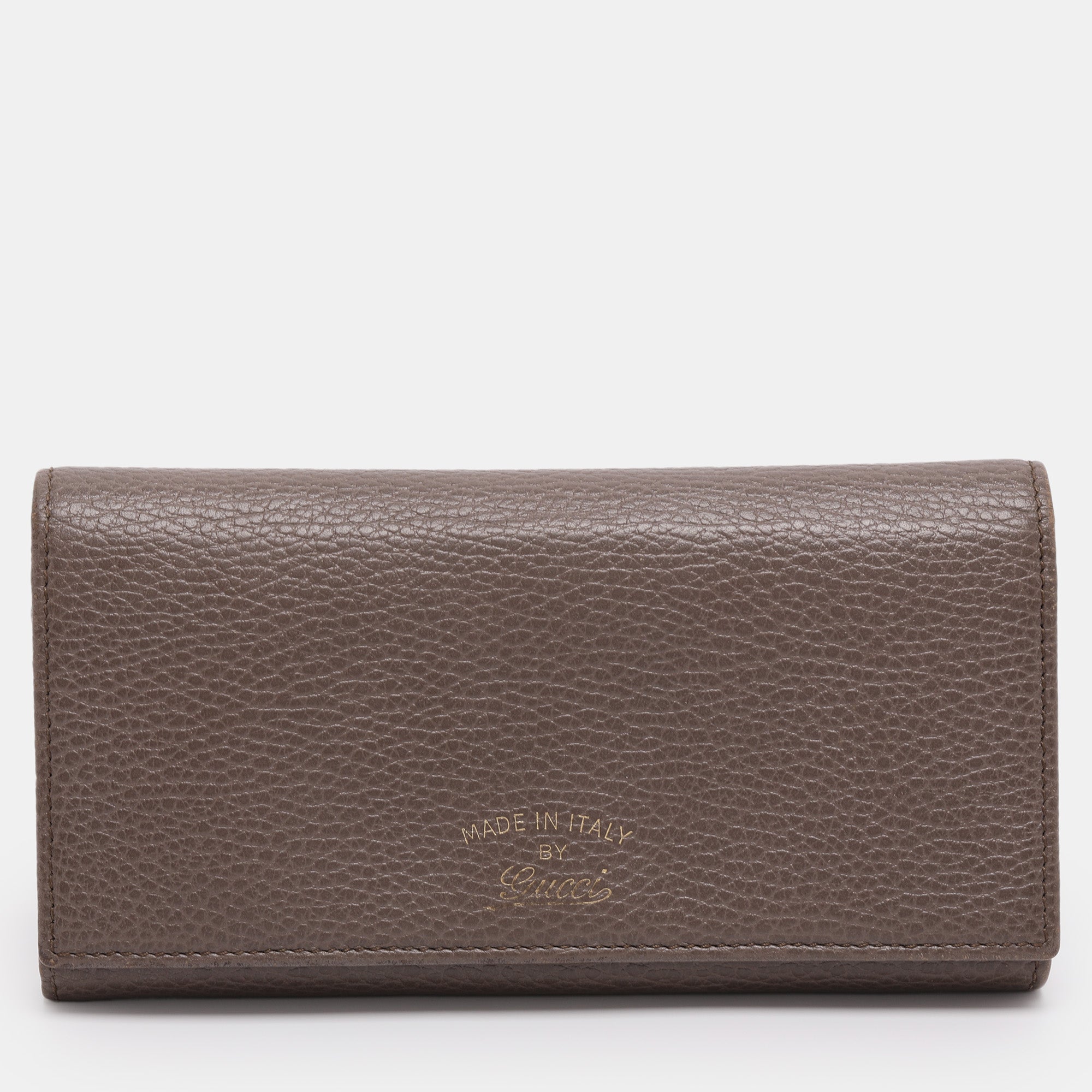 Gucci Taupe Leather Swing Continental Wallet